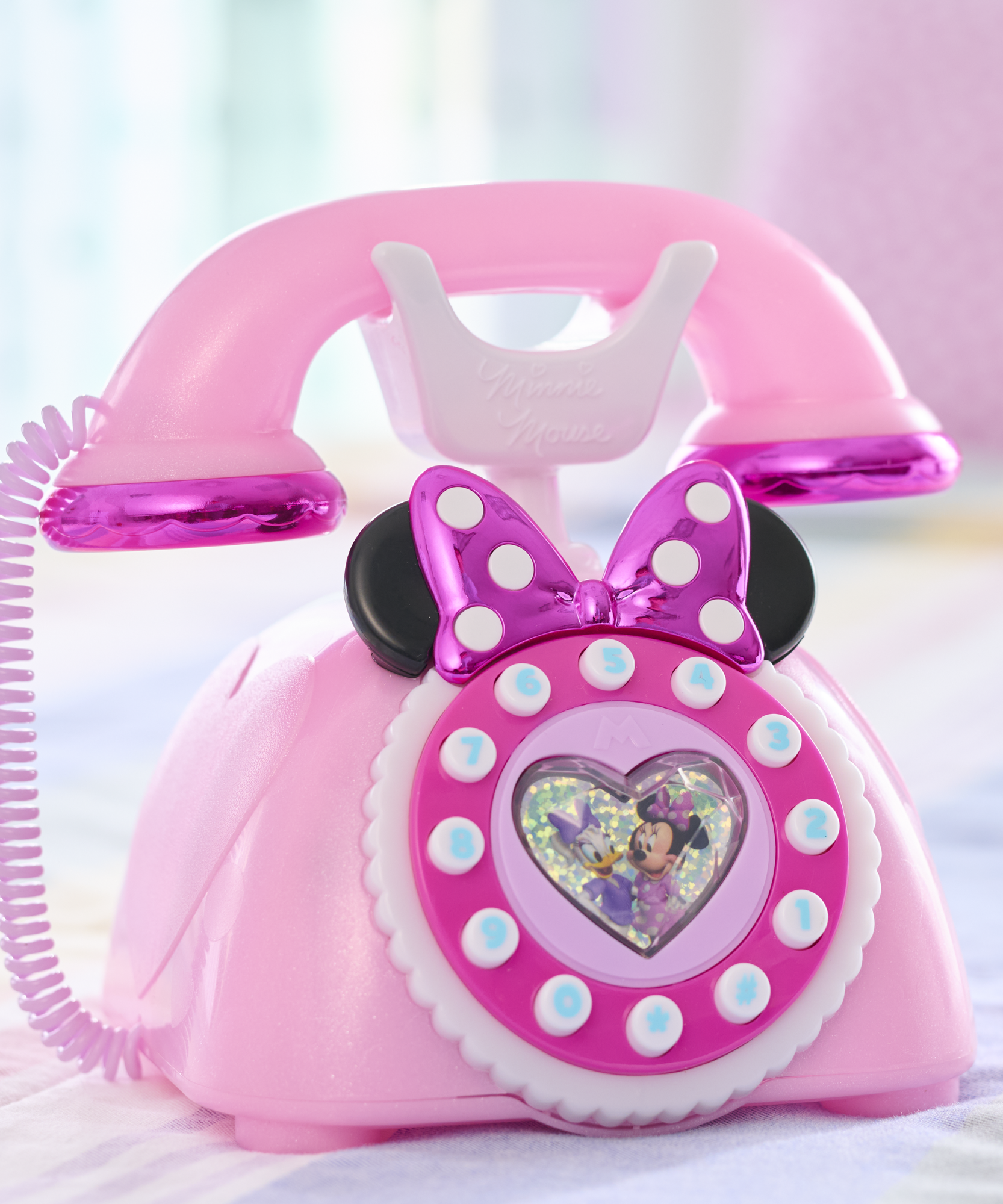 Disney Minnie Mouse Ring Me Rotary Phone, Preschool Pretend Play Toy with Lights and Sounds, Officially Licensed Kids Toy for Ages 3 & Up by Just Play