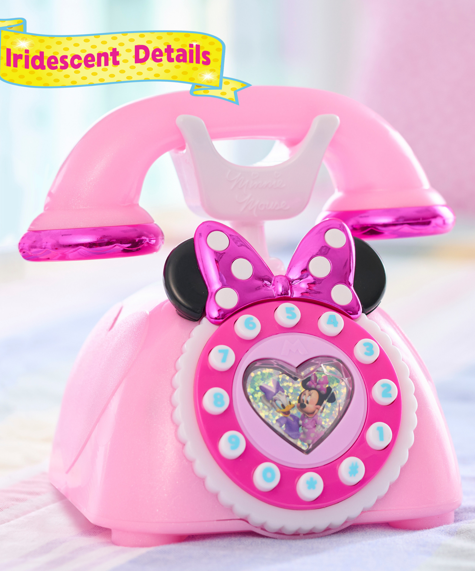 Disney Minnie Mouse Ring Me Rotary Phone, Preschool Pretend Play Toy with Lights and Sounds, Officially Licensed Kids Toy for Ages 3 & Up by Just Play