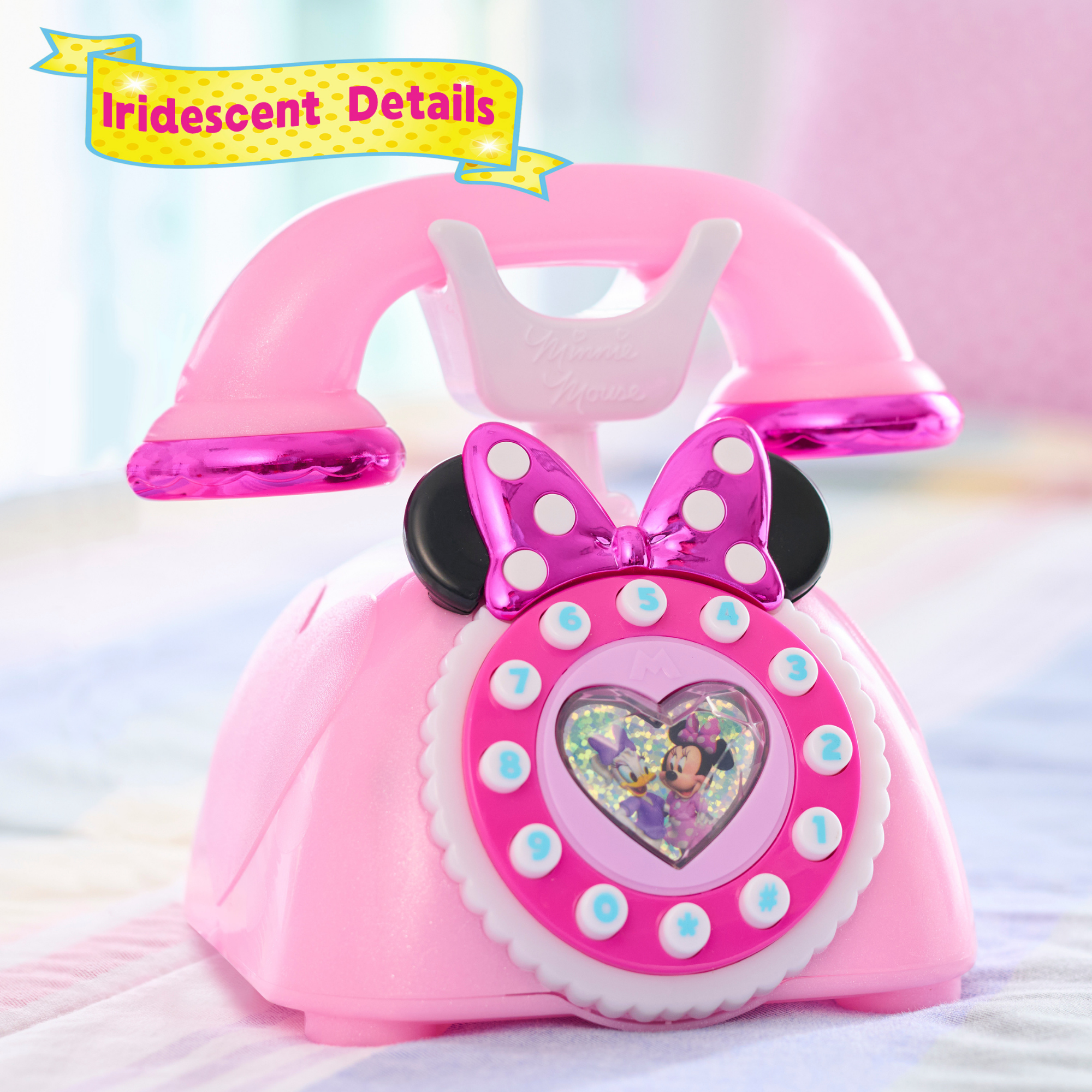 Disney Minnie Mouse Ring Me Rotary Phone, Preschool Pretend Play Toy with Lights and Sounds, Officially Licensed Kids Toy for Ages 3 & Up by Just Play