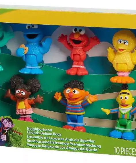 مجموعة أصدقاء حي شارع سمسم الفاخرة، شخصيات متحركة قابلة للتعديل مقاس 7.62 سم، مجموعة من 10 ألعاب قابلة للتجميع تتضمن إلمو، كوكيز مونستر، بيج بيرد والمزيد، مرخصة رسميًا من جاست بلاي للأطفال من عمر سنتين فما فوق