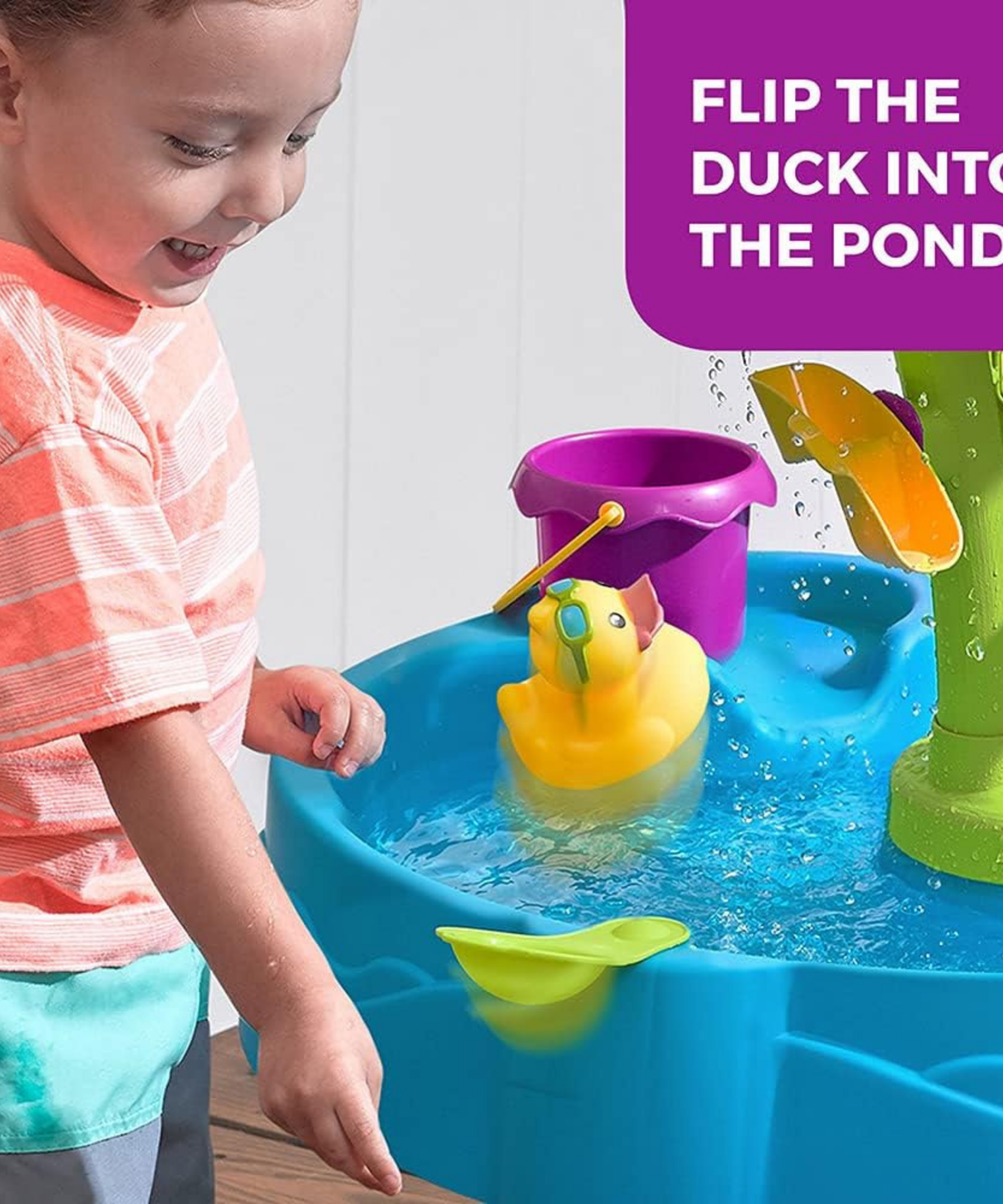 طاولة مياه ستيب 2 سمر شاورز سبلاش تاور، طاولة مياه داخلية وخارجية ومجموعة ألعاب حسية، لعبة نشاط مع ملحقات من 8 قطع، لعبة STEM ومركز أنشطة، مناسب للأطفال الصغار من عمر 1.5 سنة فما فوق