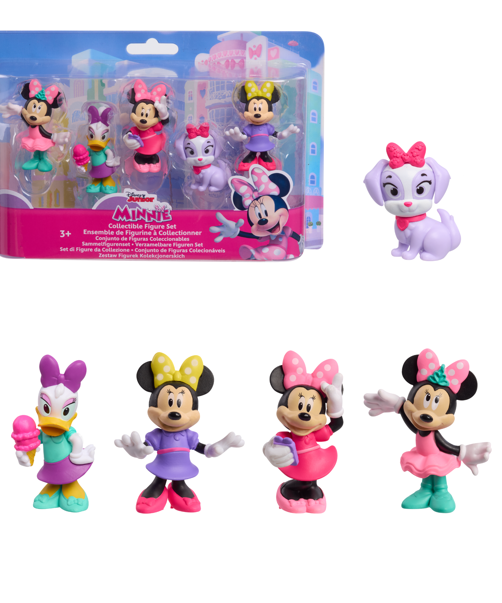 Disney Minnie Mouse 2.5 Inch (6.3 cm) Collectible Figure Set, 5-Piece Toy Figurines, Officially Licensed Kids Toy for Ages 3 & Up by Just Play