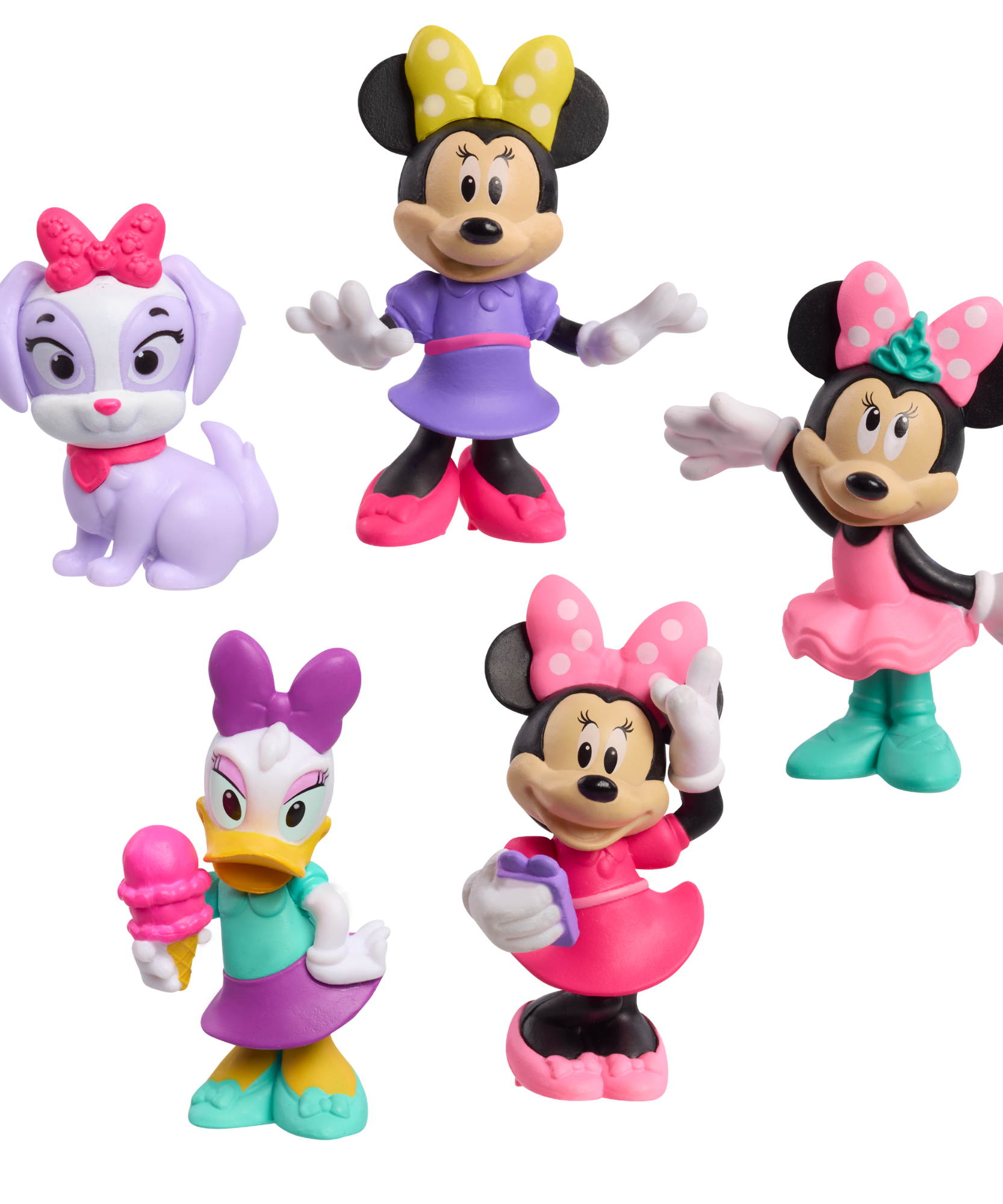 Disney Minnie Mouse 2.5 Inch (6.3 cm) Collectible Figure Set, 5-Piece Toy Figurines, Officially Licensed Kids Toy for Ages 3 & Up by Just Play