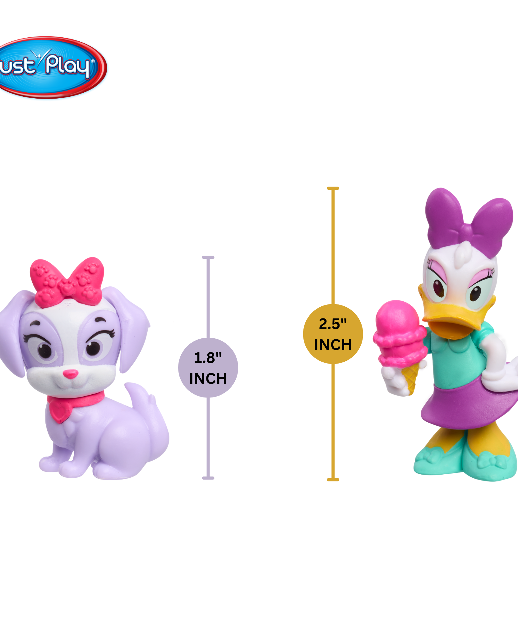 Disney Minnie Mouse 2.5 Inch (6.3 cm) Collectible Figure Set, 5-Piece Toy Figurines, Officially Licensed Kids Toy for Ages 3 & Up by Just Play