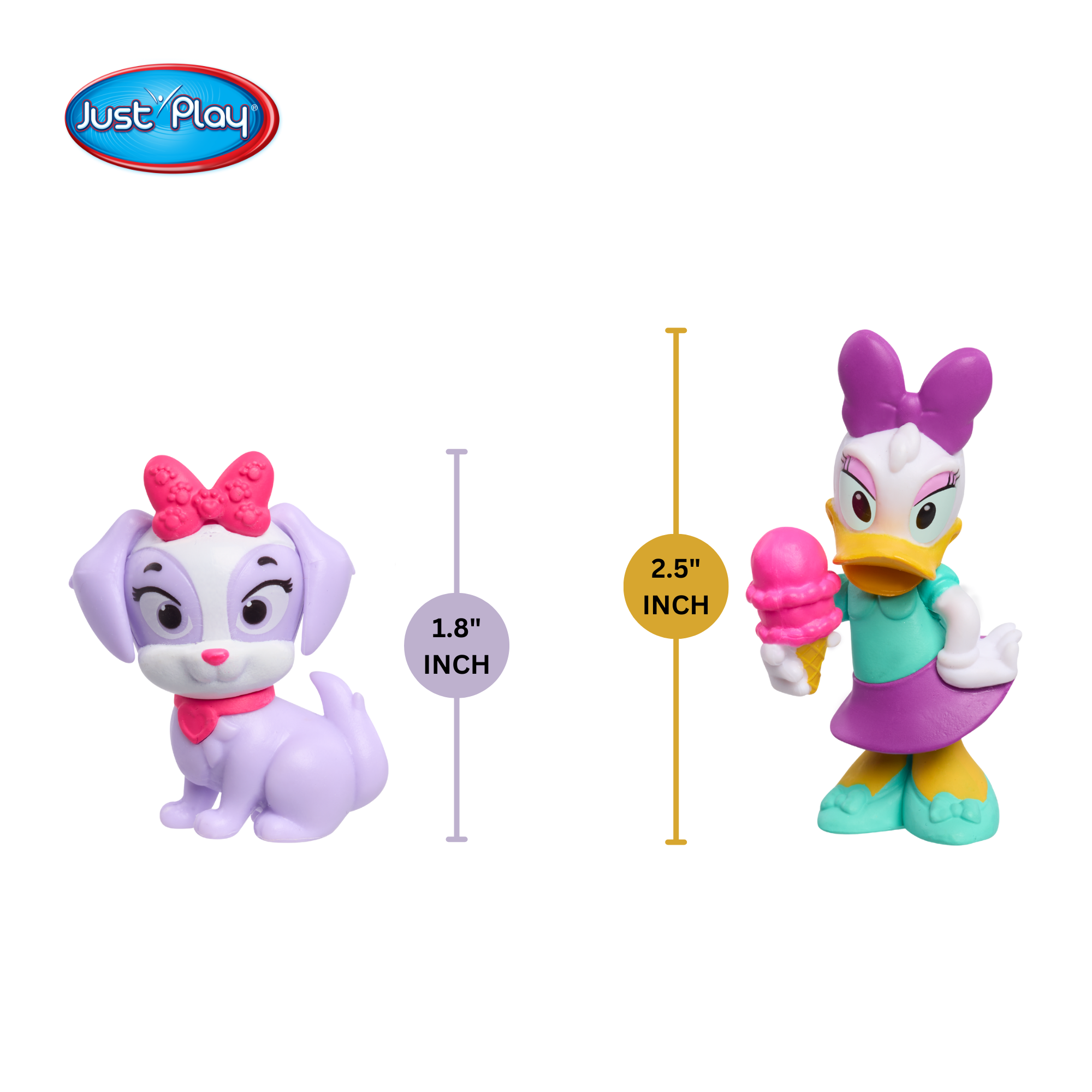 Disney Minnie Mouse 2.5 Inch (6.3 cm) Collectible Figure Set, 5-Piece Toy Figurines, Officially Licensed Kids Toy for Ages 3 & Up by Just Play
