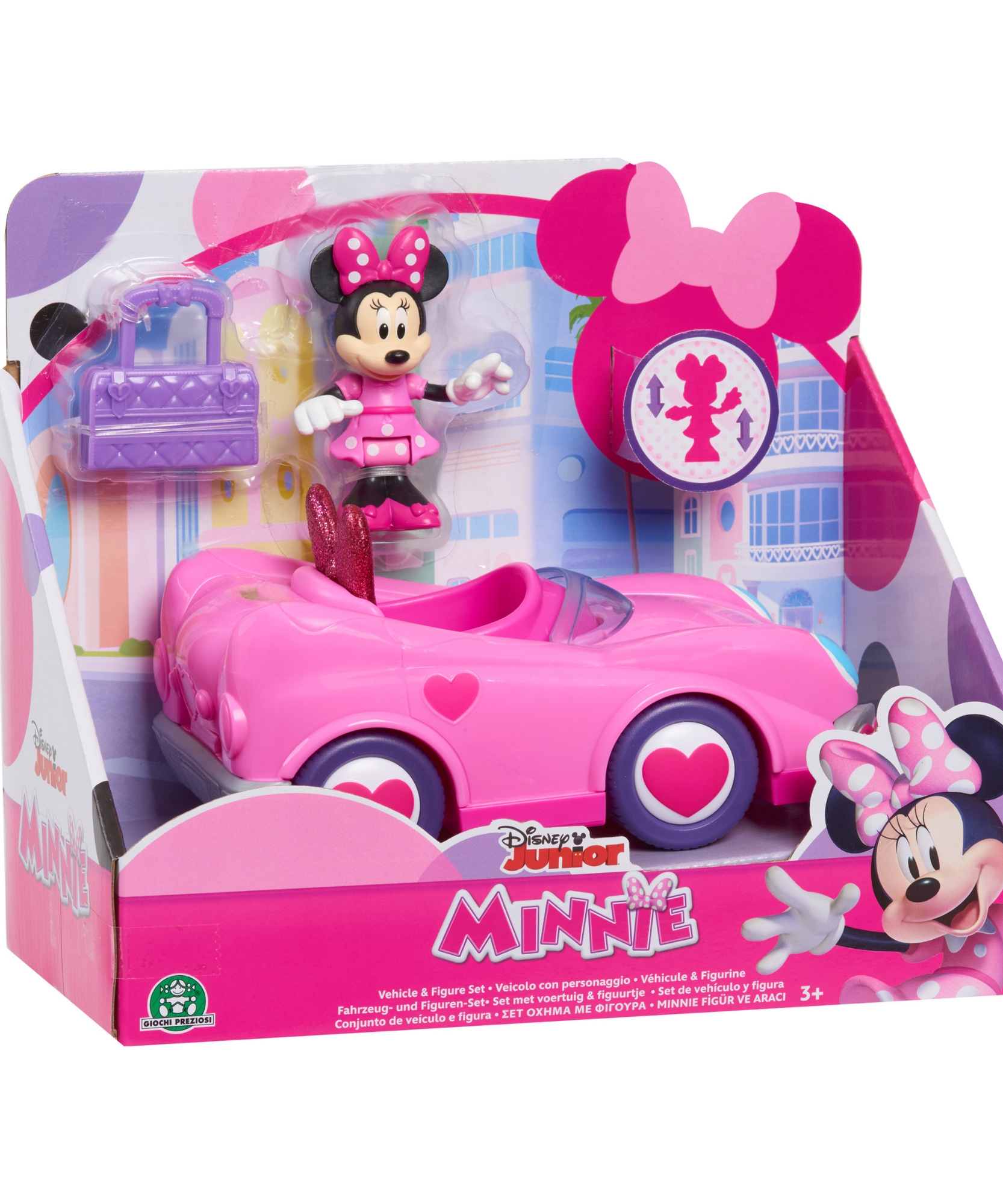 Disney Minnie Mouse Vehicle and Figure Set, Car with Trunk Open Function, Collectible Figure, Officially Licensed Kids Toy for Ages 3 & Up by Just Play