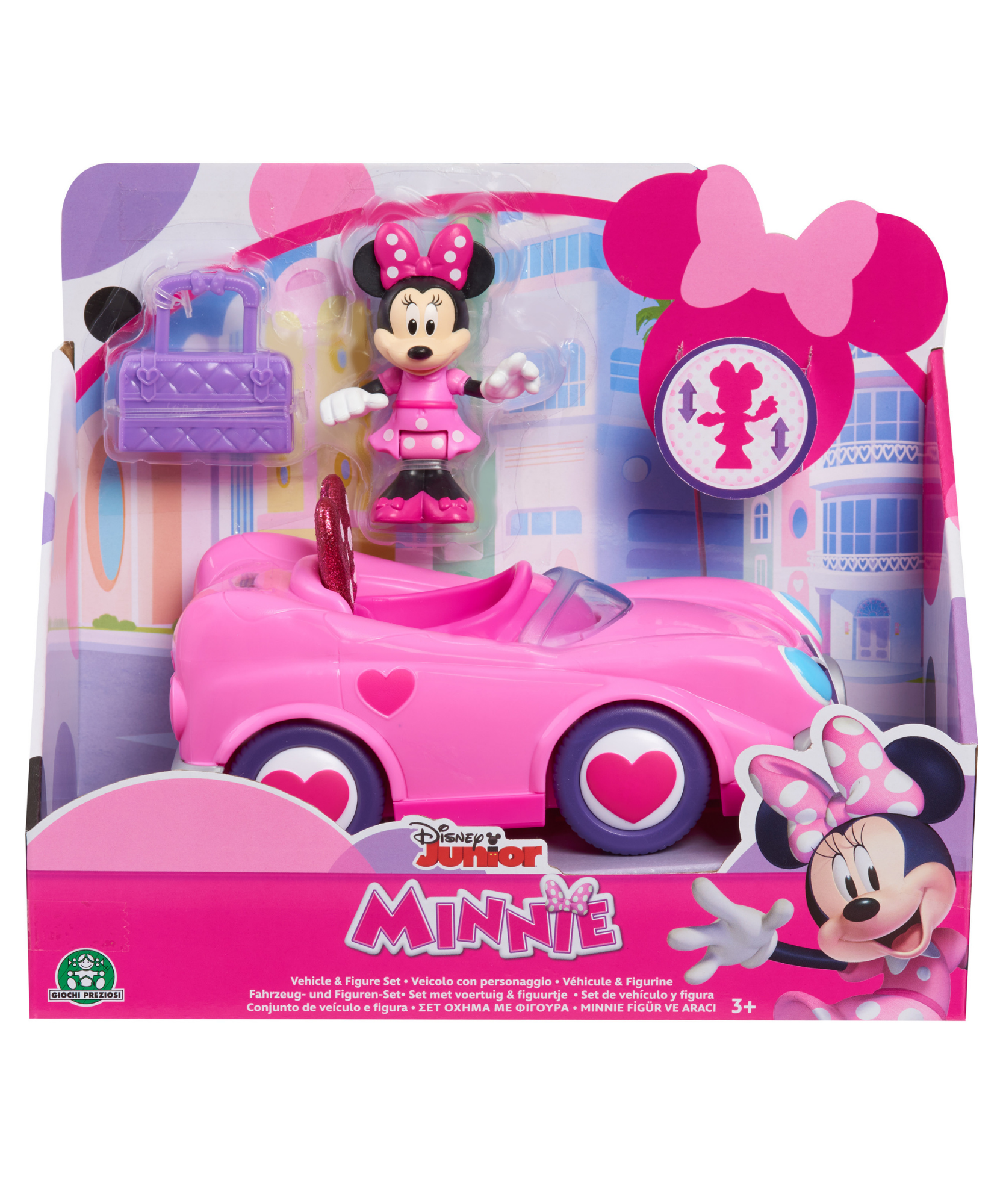 Disney Minnie Mouse Vehicle and Figure Set, Car with Trunk Open Function, Collectible Figure, Officially Licensed Kids Toy for Ages 3 & Up by Just Play
