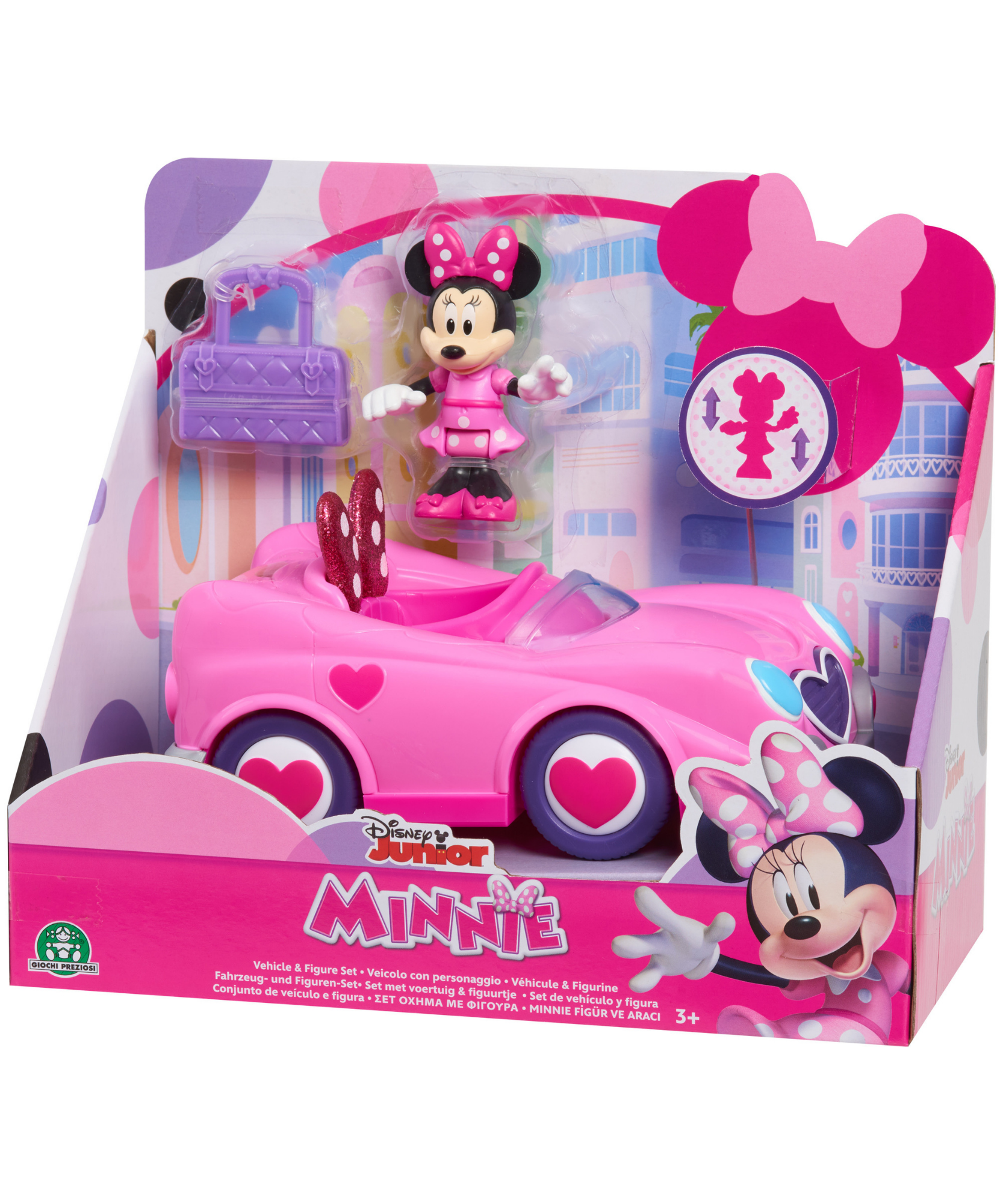 Disney Minnie Mouse Vehicle and Figure Set, Car with Trunk Open Function, Collectible Figure, Officially Licensed Kids Toy for Ages 3 & Up by Just Play