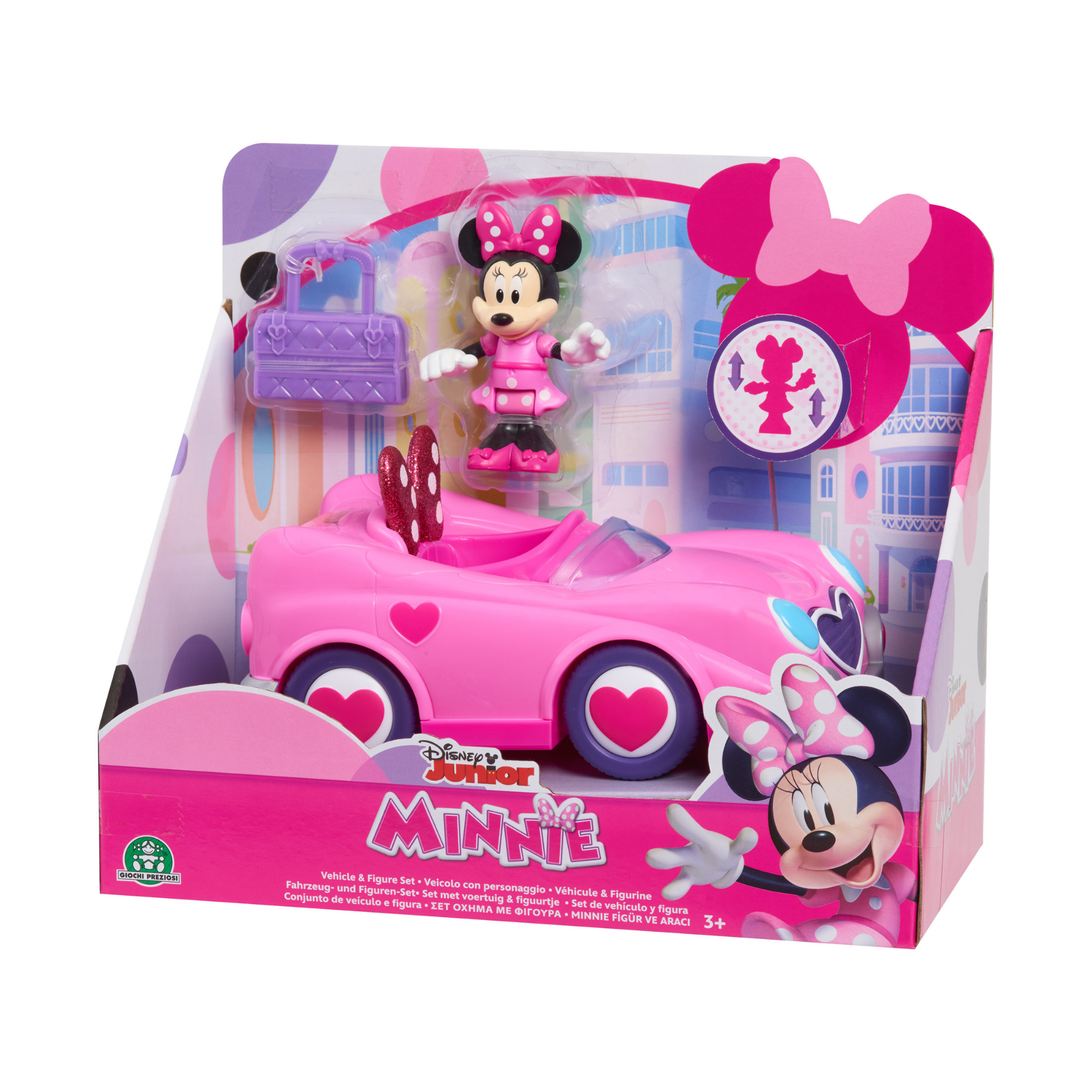 Disney Minnie Mouse Vehicle and Figure Set, Car with Trunk Open Function, Collectible Figure, Officially Licensed Kids Toy for Ages 3 & Up by Just Play
