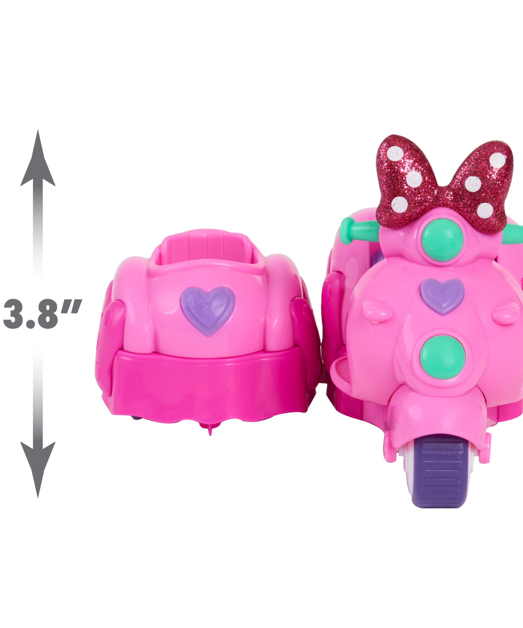 مجموعة مركبة وشخصية ديزني ميني ماوس وفيجارو، سكوتر مع سيارة جانبية قابلة للإزالة، شخصية قابلة للتجميع، لعبة أطفال مرخصة رسميًا للأعمار من 3 سنوات فما فوق من جاست بلاي