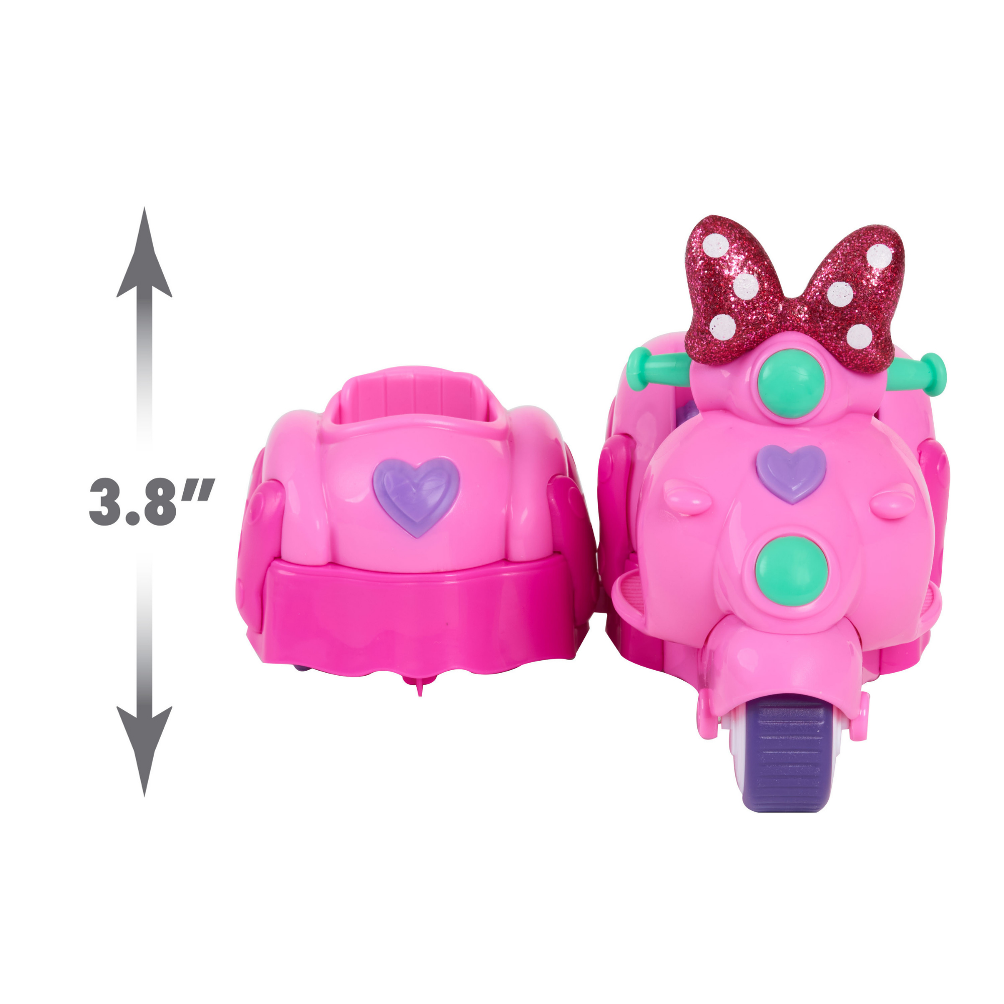 مجموعة مركبة وشخصية ديزني ميني ماوس وفيجارو، سكوتر مع سيارة جانبية قابلة للإزالة، شخصية قابلة للتجميع، لعبة أطفال مرخصة رسميًا للأعمار من 3 سنوات فما فوق من جاست بلاي