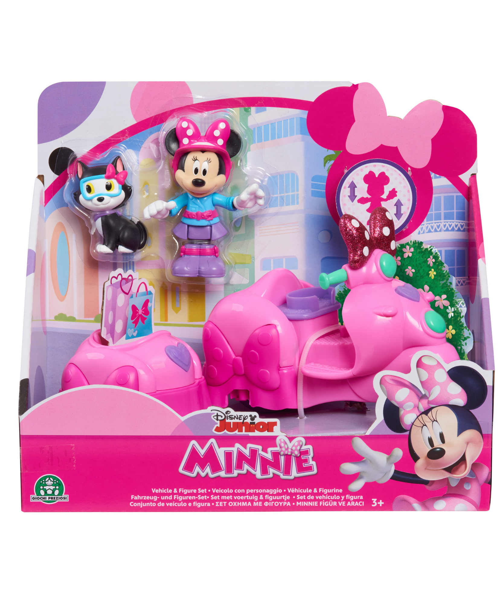 مجموعة مركبة وشخصية ديزني ميني ماوس وفيجارو، سكوتر مع سيارة جانبية قابلة للإزالة، شخصية قابلة للتجميع، لعبة أطفال مرخصة رسميًا للأعمار من 3 سنوات فما فوق من جاست بلاي