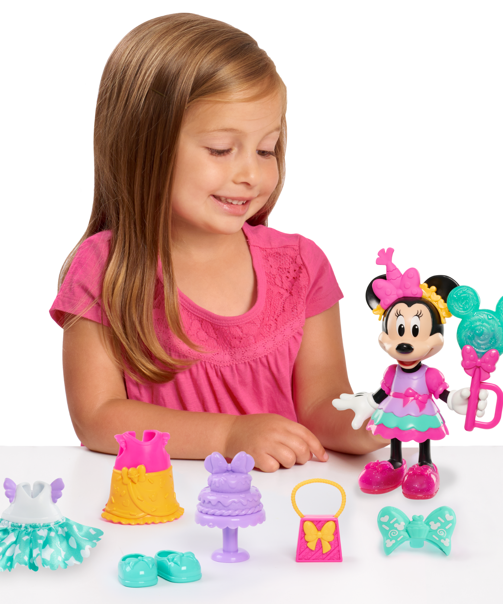 Disney Minnie Mouse Sweet Party Fabulous Fashion Doll, 14-Piece Doll and Accessories Set, Dress Up and Pretend Play Toy, Officially Licensed Kids Toy for Ages 3 & Up by Just Play