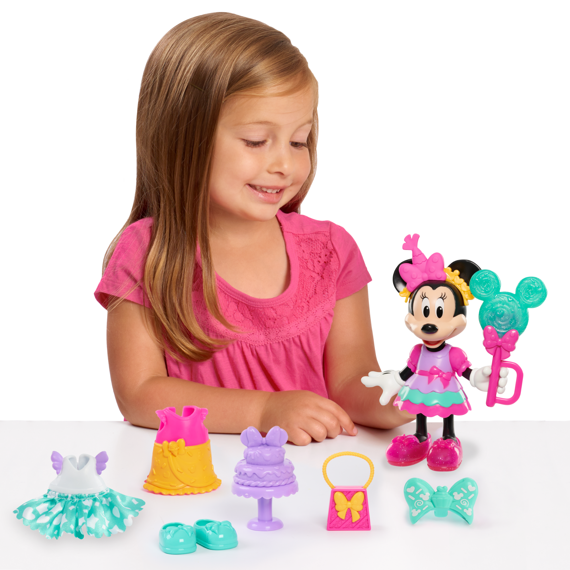 Disney Minnie Mouse Sweet Party Fabulous Fashion Doll, 14-Piece Doll and Accessories Set, Dress Up and Pretend Play Toy, Officially Licensed Kids Toy for Ages 3 & Up by Just Play