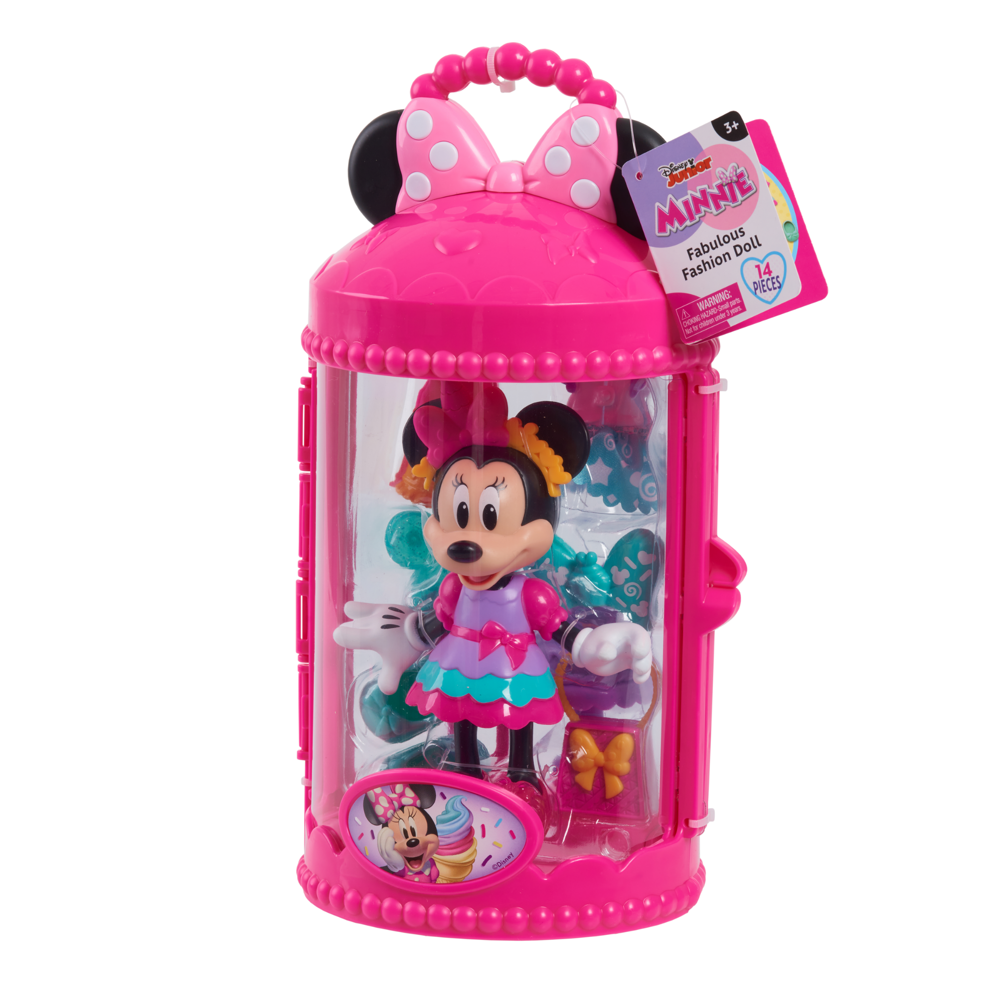 Disney Minnie Mouse Sweet Party Fabulous Fashion Doll, 14-Piece Doll and Accessories Set, Dress Up and Pretend Play Toy, Officially Licensed Kids Toy for Ages 3 & Up by Just Play