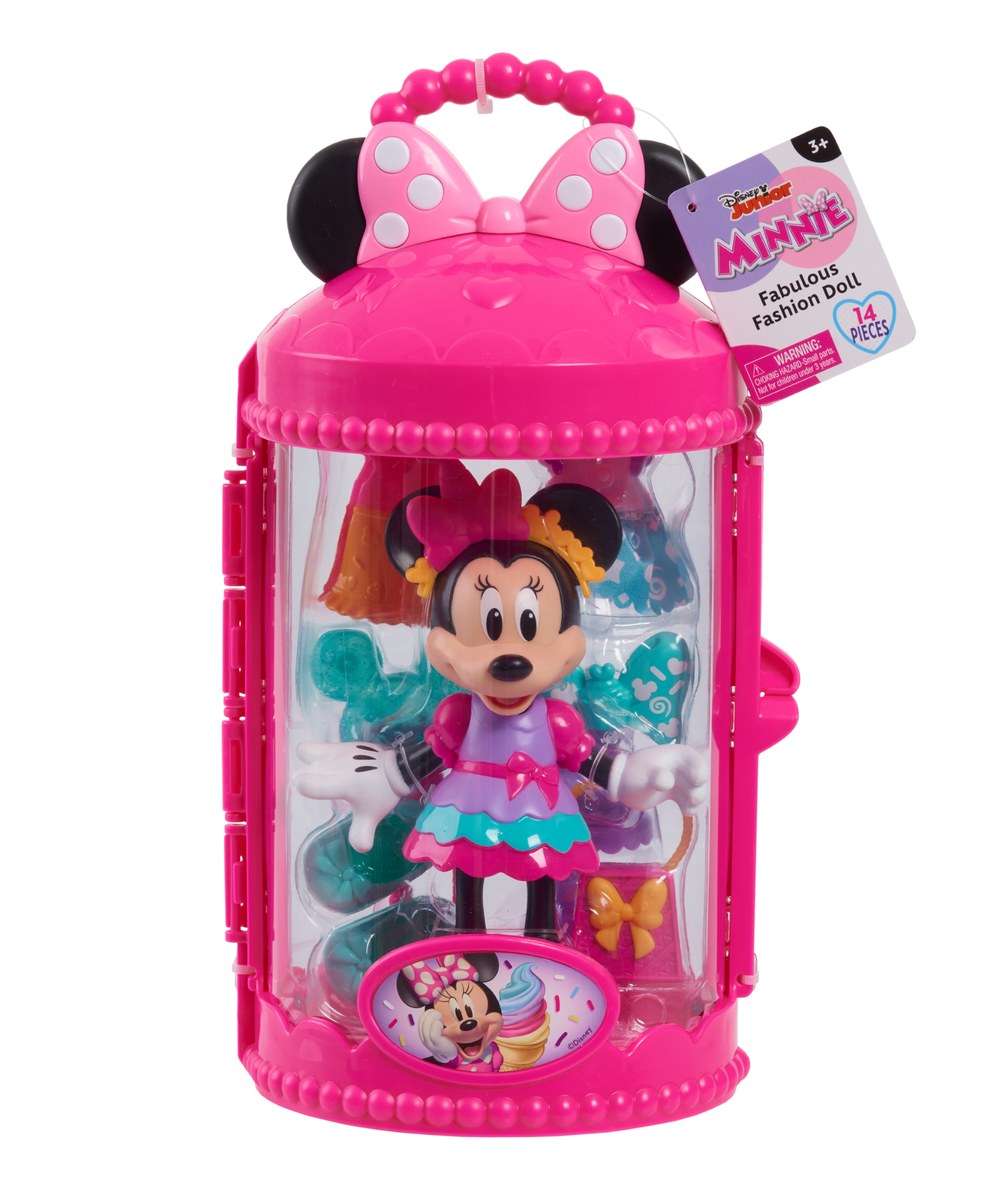 Disney Minnie Mouse Sweet Party Fabulous Fashion Doll, 14-Piece Doll and Accessories Set, Dress Up and Pretend Play Toy, Officially Licensed Kids Toy for Ages 3 & Up by Just Play