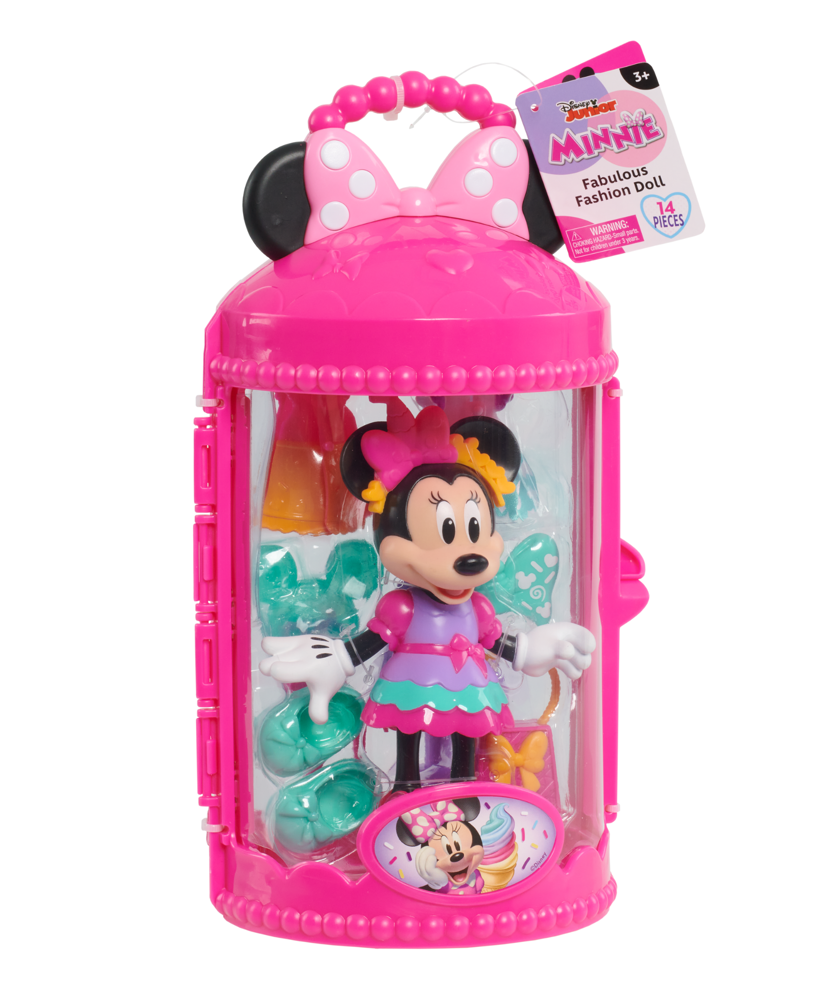 Disney Minnie Mouse Sweet Party Fabulous Fashion Doll, 14-Piece Doll and Accessories Set, Dress Up and Pretend Play Toy, Officially Licensed Kids Toy for Ages 3 & Up by Just Play