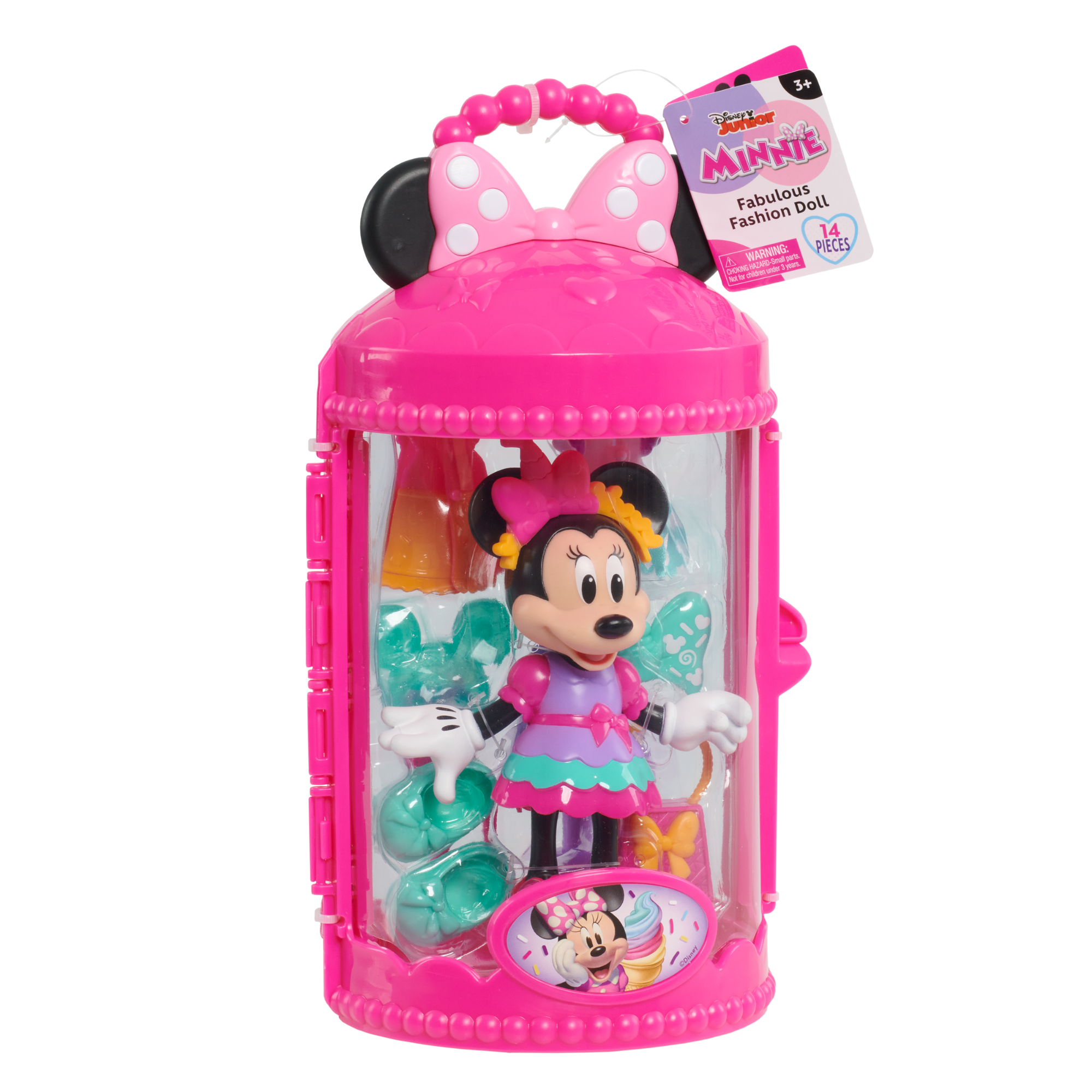 Disney Minnie Mouse Sweet Party Fabulous Fashion Doll, 14-Piece Doll and Accessories Set, Dress Up and Pretend Play Toy, Officially Licensed Kids Toy for Ages 3 & Up by Just Play