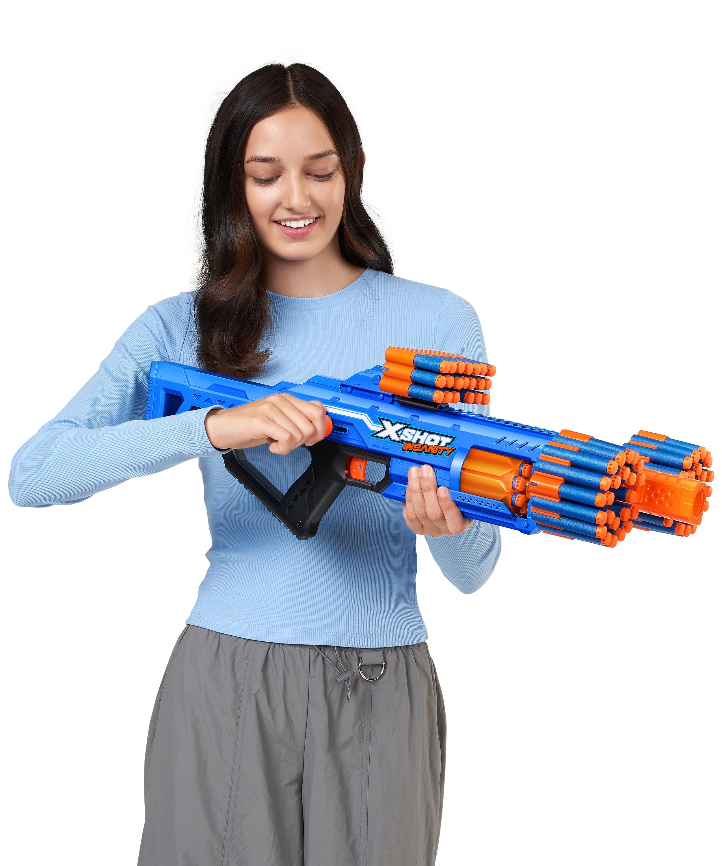 XShot Insanity Double Berzerko Blaster Pack, 8-Shot Dart Gun with 96 Foam Darts, Modular Storage, Rapid-Fire Toy Blaster for Kids Outdoor Action, Pack of 2