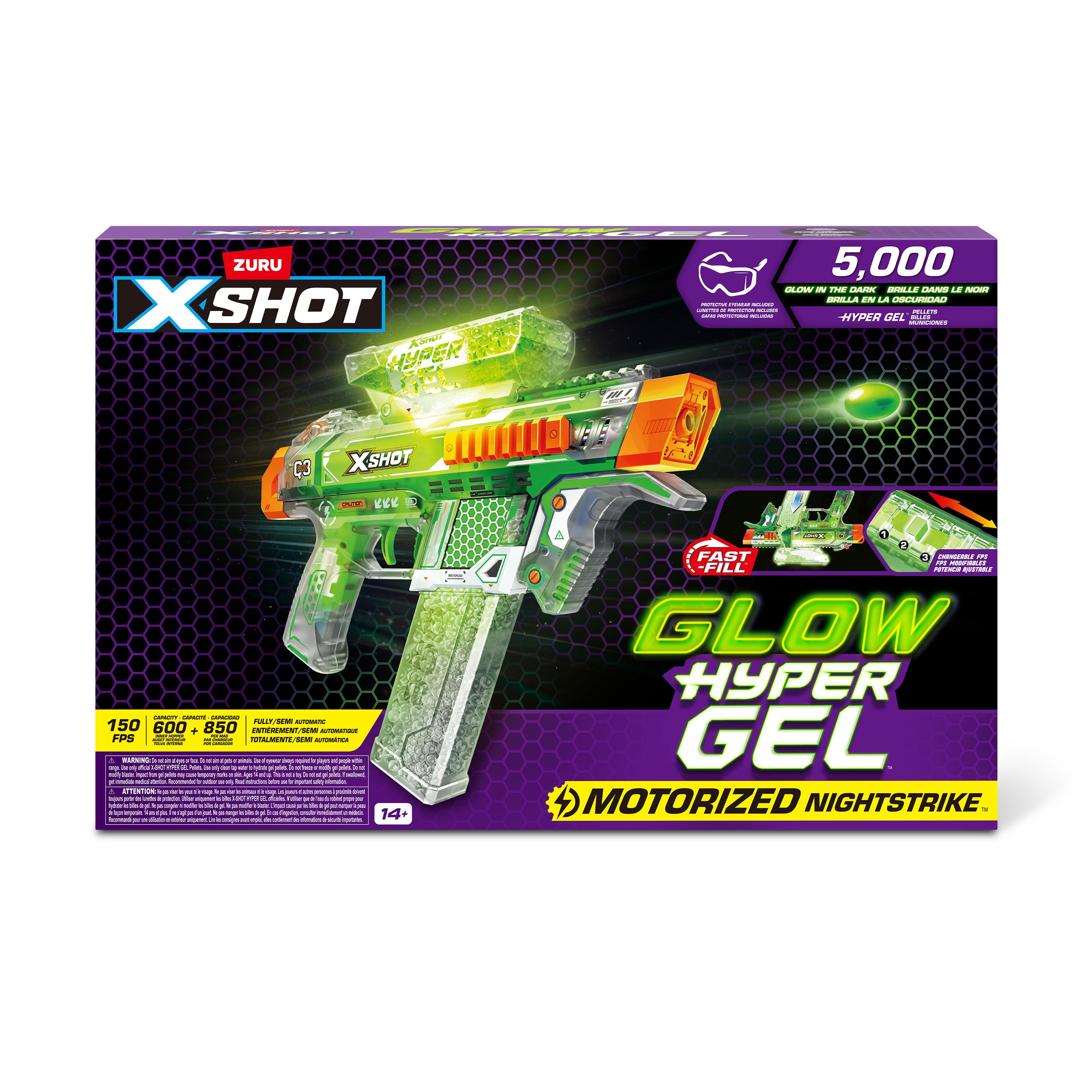 X Shot Hyper Gel Glow In The Dark Medium Blaster, Toy Gun for Boys, Age 14+