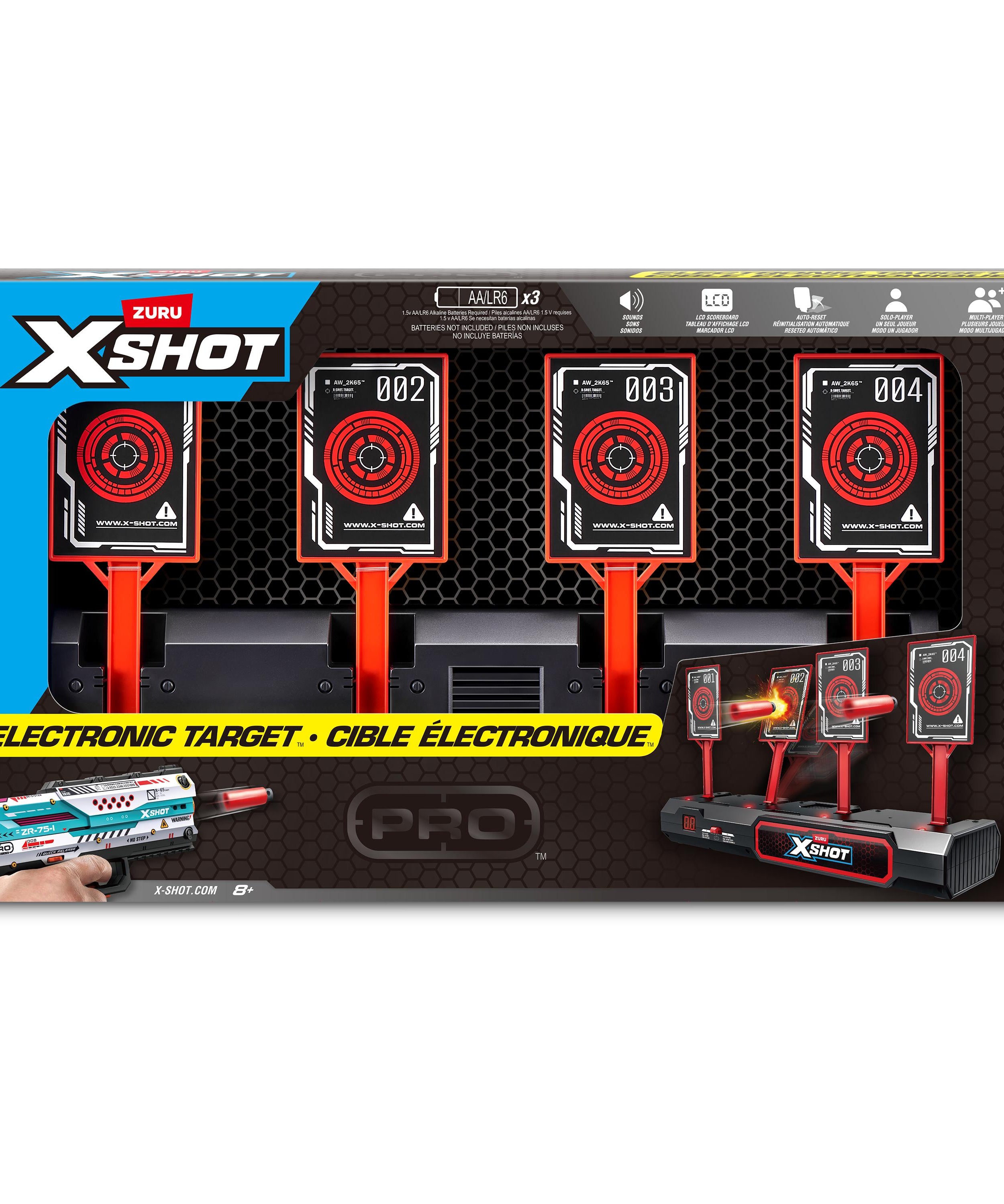 X-Shot Excel Interactive Electronic Target S1 with Auto Reset, Dynamic Sound Effects, Portable Indoor and Outdoor Dart Blaster Toy Game for Kids Age 8 and Up