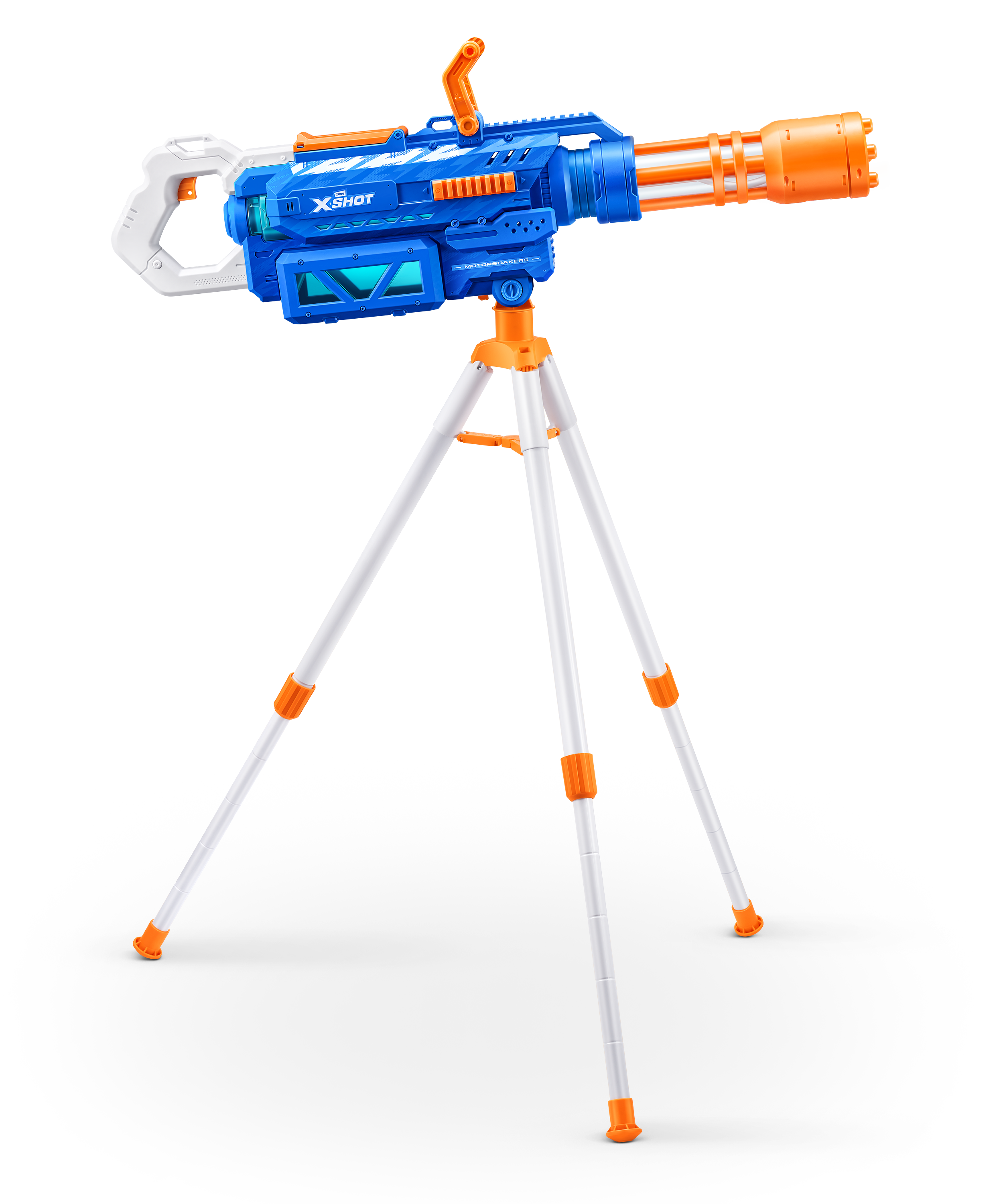 X-Shot Gatling Motor Water Soaker, Motorized Water Gun for Boys & Girls, Age 8+, 1650ml Tank, Fast-Fill, Tripod, 26ft Blast