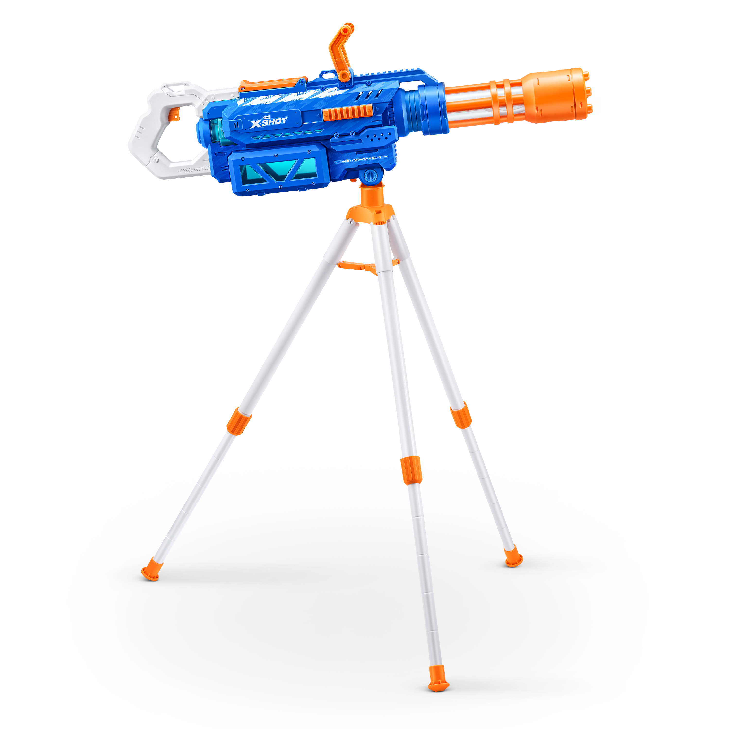 X-Shot Gatling Motor Water Soaker, Motorized Water Gun for Boys & Girls, Age 8+, 1650ml Tank, Fast-Fill, Tripod, 26ft Blast