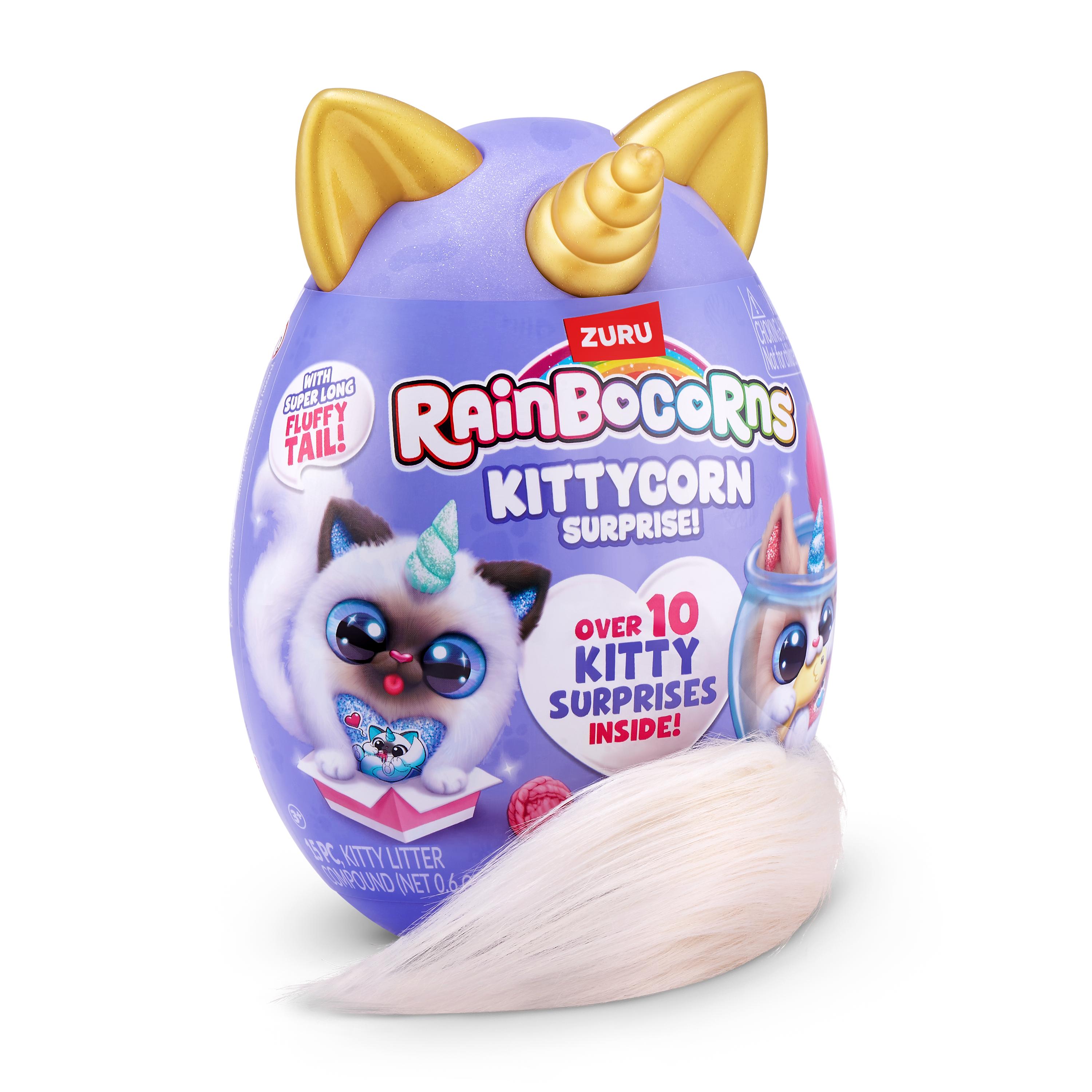 Rainbocorns Kittycorn Surprise S9 Collectible Plush Toy Set, 10+ Magical Surprises, Soft Plush Kittens with Fluffy Tails, Interactive Play for Girls Age 3+