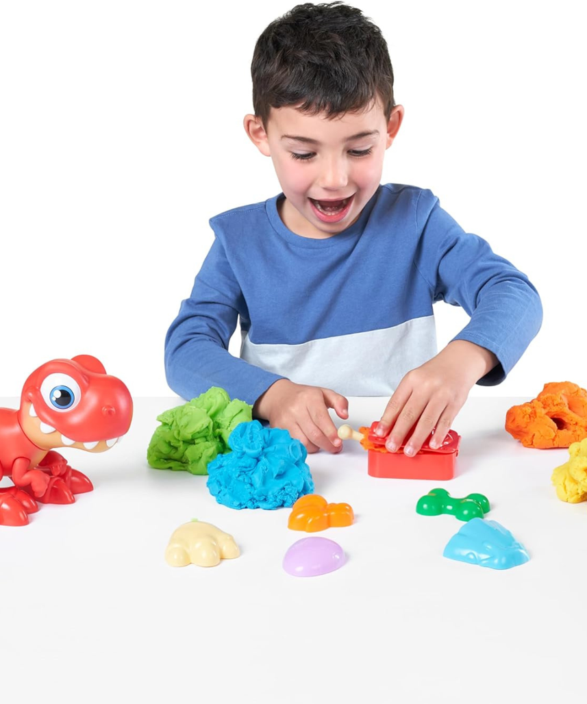 Smashers Junior Dino Dig Large Egg Brontosaur by ZURU, 18+ Surprises, Dinosaur Preschool Toy, Build + Construct Sensory Play for Kids 18 Months to 3 Years, Includes 1kg Clay + 6 Moulds + Stickers, Moveable Dino Figure