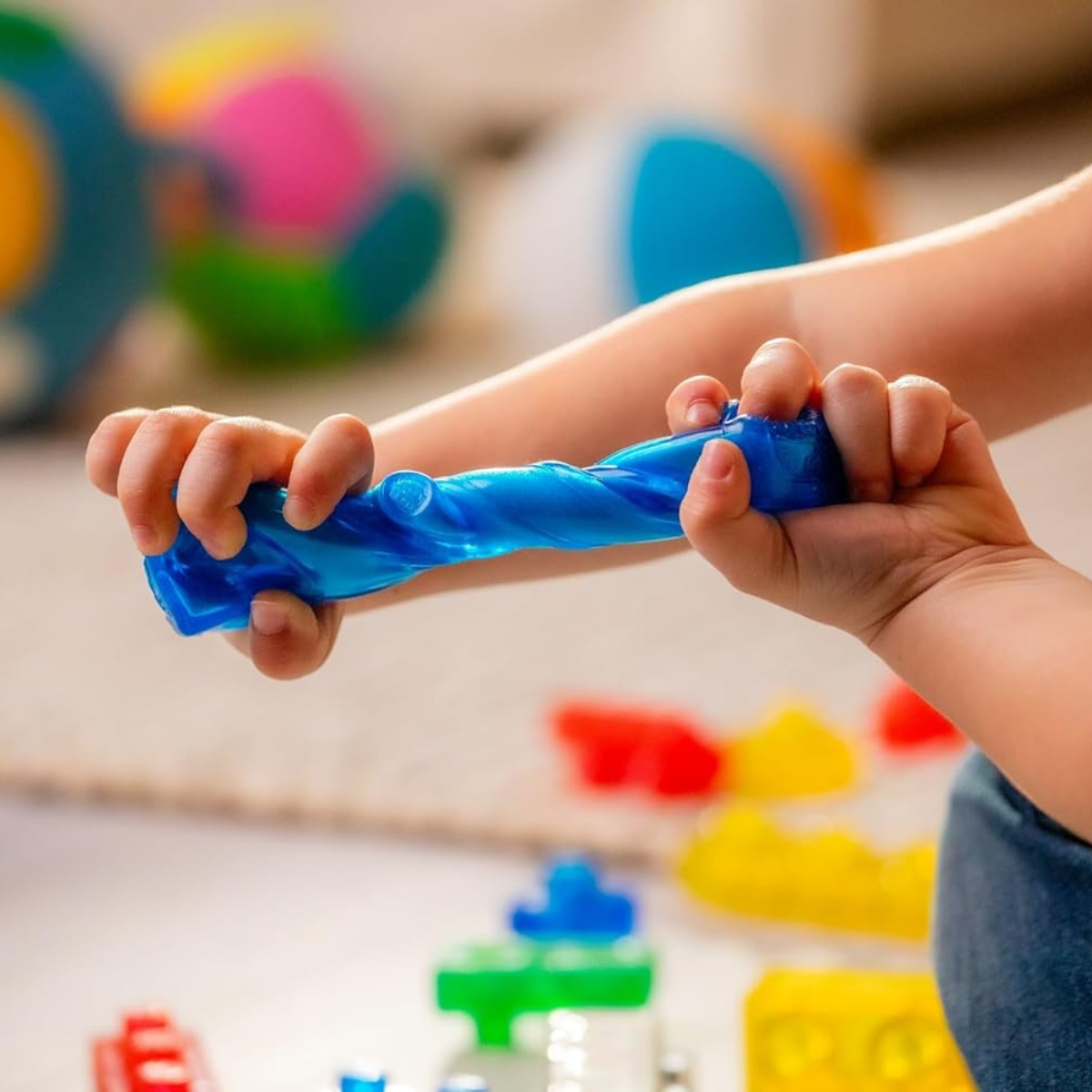 Goliath Jelly Blox Newbie Kit 12 Pieces, Soft Sensory Building Blocks for Toddlers, Squishy Stretchable Educational Toys, Mixed Colors, Developmental Fine Motor Playset, Ages 2+