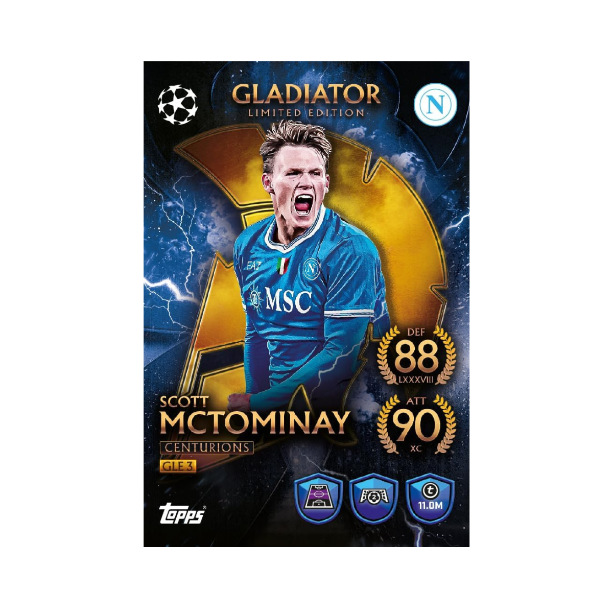 Topps Match Attax UCC 2025 2026 Mega Tin Collectible Football Trading Cards with 45 Cards and Exclusive Gladiators Limited Editions, Official UEFA Licensed, Assorted Mega Tin