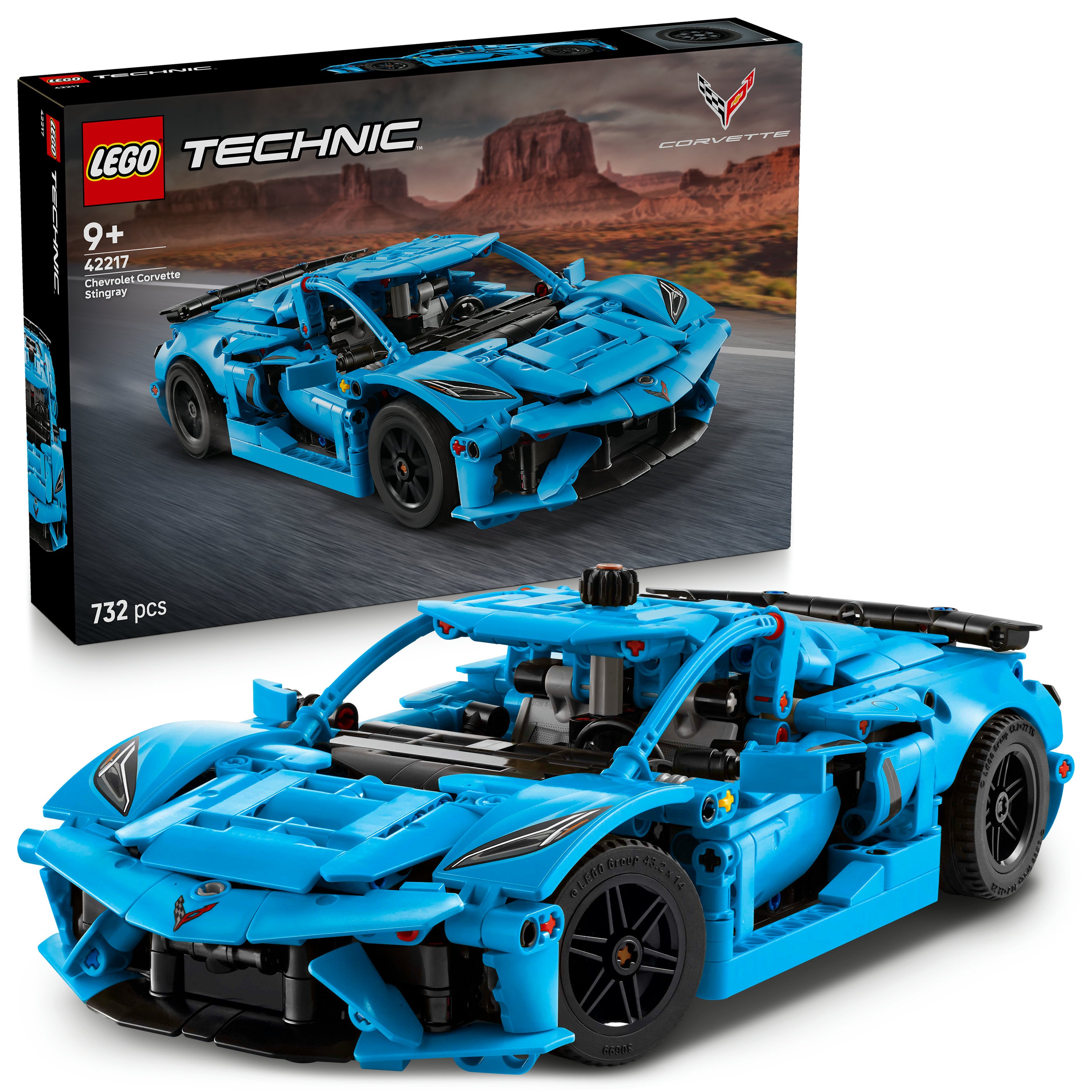 LEGO Technic 42217 Chevrolet Corvette Stingray V29 for Boys 9+ Realistic Sports Car Building Set