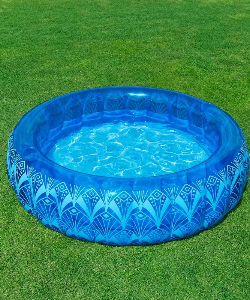 Bestway Bohemian Blue Inflatable Pool 168X53cm, Outdoor & Indoor Relaxation & Play, Family Pools, Artistic Design, Extra-wide Sidewalls For Stability, Quick Easy Setup, Perfect For Families With Kids