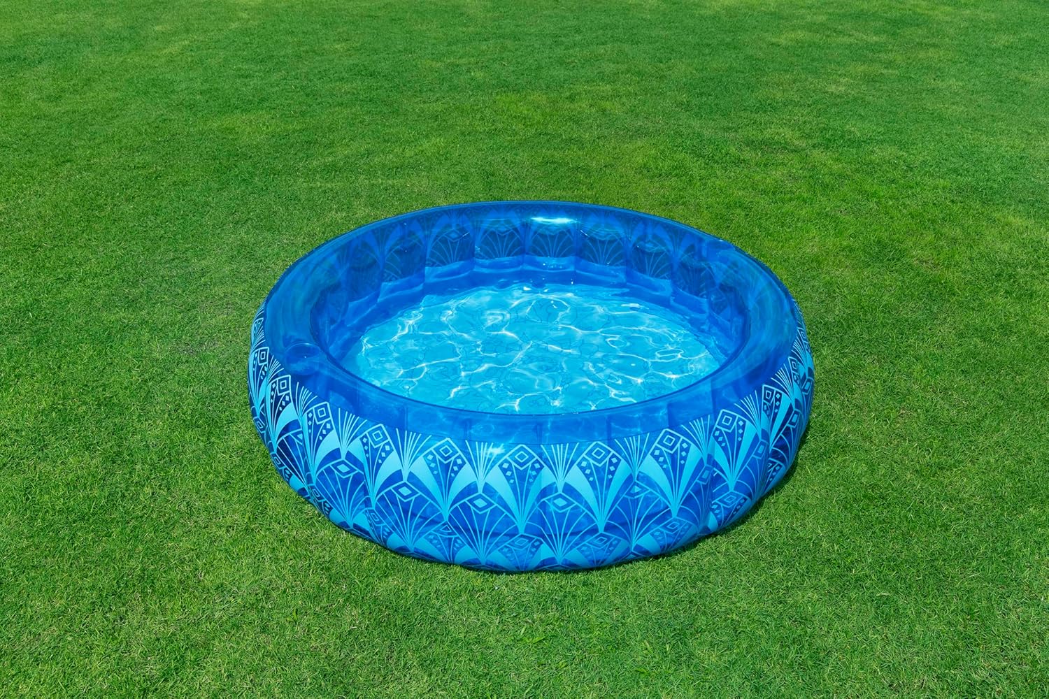 Bestway Bohemian Blue Inflatable Pool 168X53cm, Outdoor & Indoor Relaxation & Play, Family Pools, Artistic Design, Extra-wide Sidewalls For Stability, Quick Easy Setup, Perfect For Families With Kids