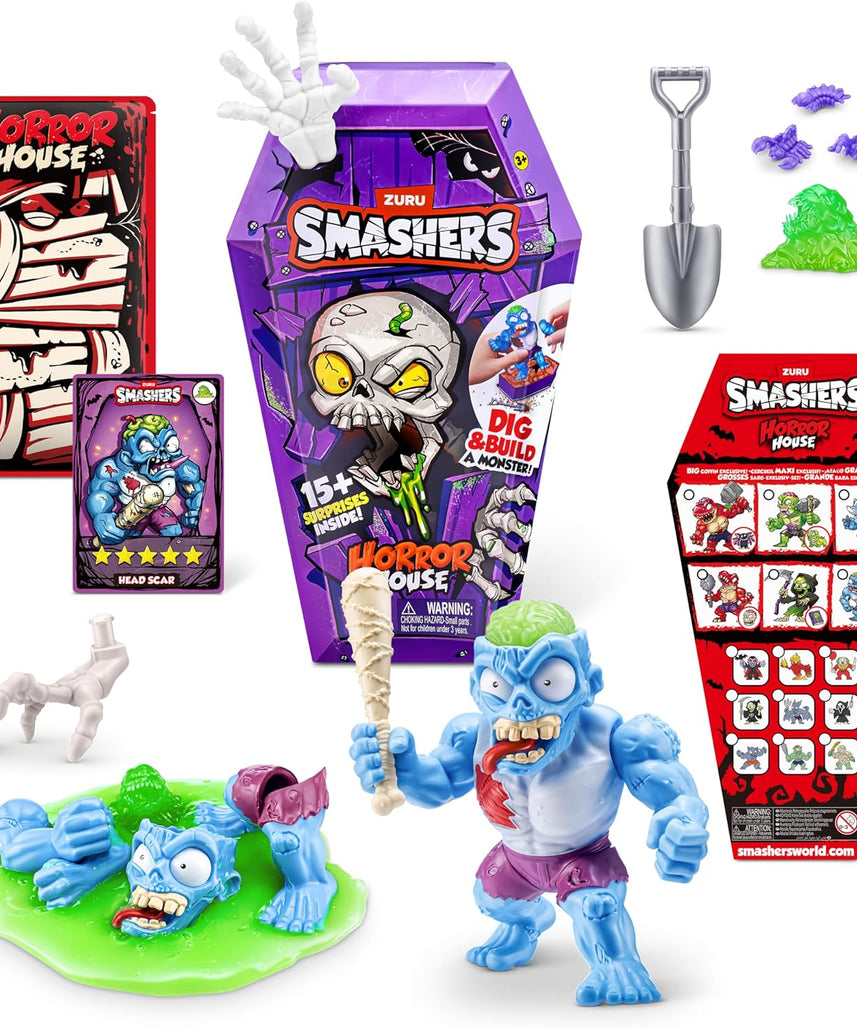 Zuru Smashers Horror House Series 1 Medium, Monster Building Kit, 15+ Surprises, Smash, Dig, Slime & Sand, Gross Collectible Toy, Kids Craft Playset, Gift Idea