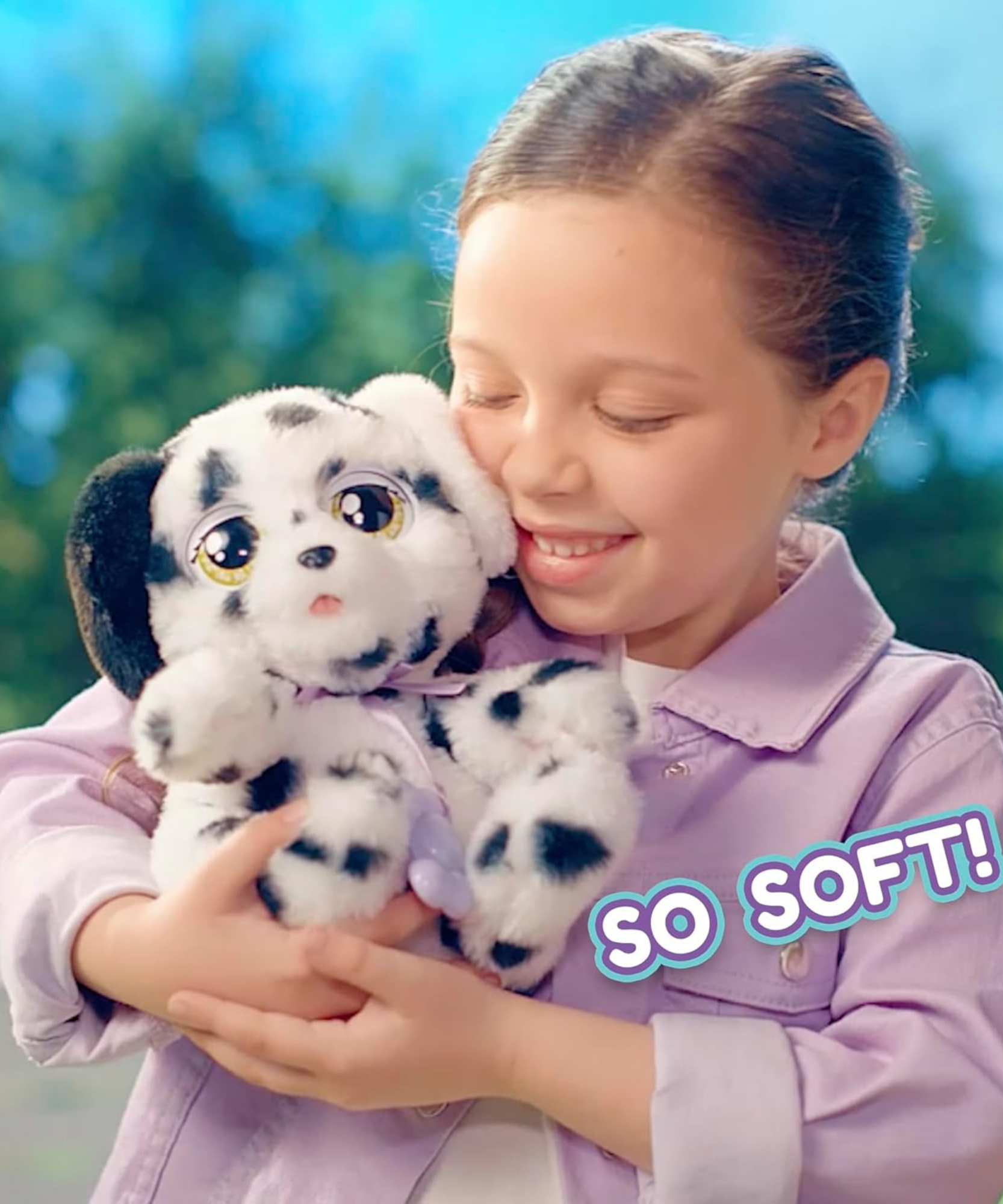 جراء النوم من بيبي باوز، دالماتيان، لعبة جرو تفاعلية من القطيفة مقاس 8.5 بوصة مع حقيبة حمل، لعبة تظاهر للأطفال مع مؤثرات صوتية، مناسبة للأولاد والبنات من سن 18 شهرًا فما فوق