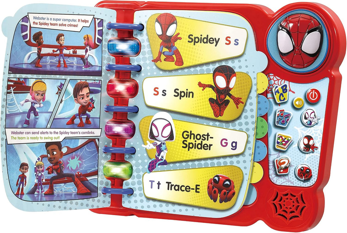 VTech Spidey and His Amazing Friends: Spidey Learning Book, Official Spidey Book, Interactive Childrens Book, Educational Activity Toy, 4 Learning Modes, Gift for Ages 2, 3, 4+ Years, English Version