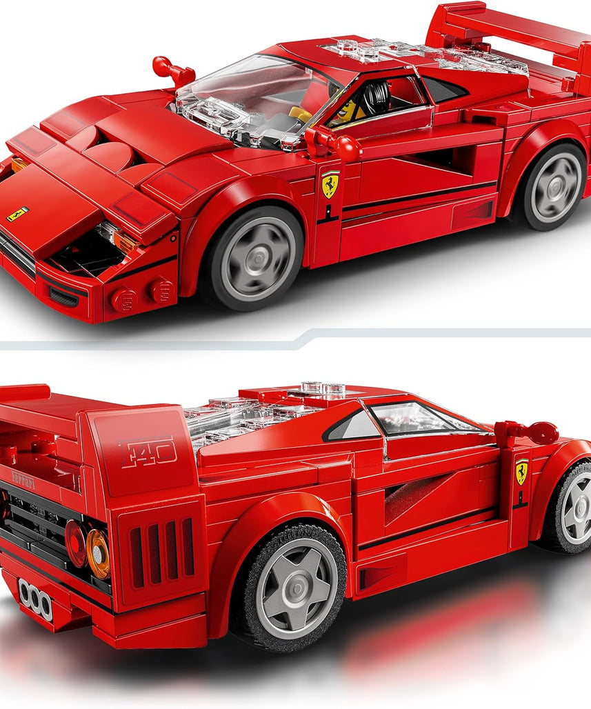 LEGO Speed Champions Ferrari F40 Supercar Buildable Vehicle, Toy Model Car for 9 Plus Year Old Boys and Girls, with Driver Minifigure, Kids' Bedroom Decoration, Gift Idea 76934