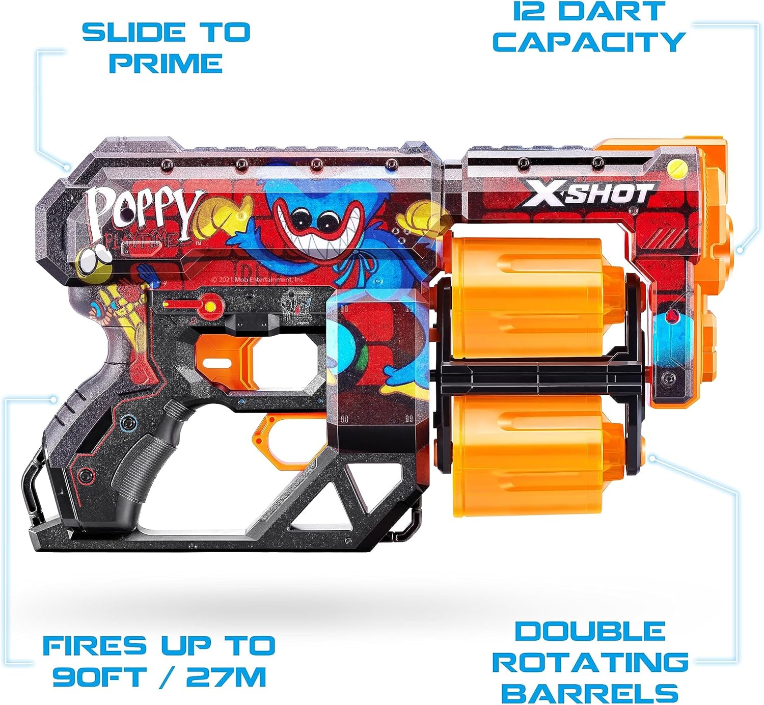 XSHOT Skins Dread Poppy Playtime S1 Toony,Air Pocket Dart Technology, Toy Foam Dart Blaster for Kids, Teens, Adults,Boys & Girls, Outdoor Action Gun Games,Gift for Kids Ages 8+