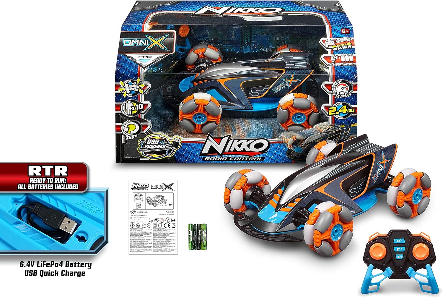 Nikko Omni X Pro Radio Control 11 inch Multi-Function Car, 10050