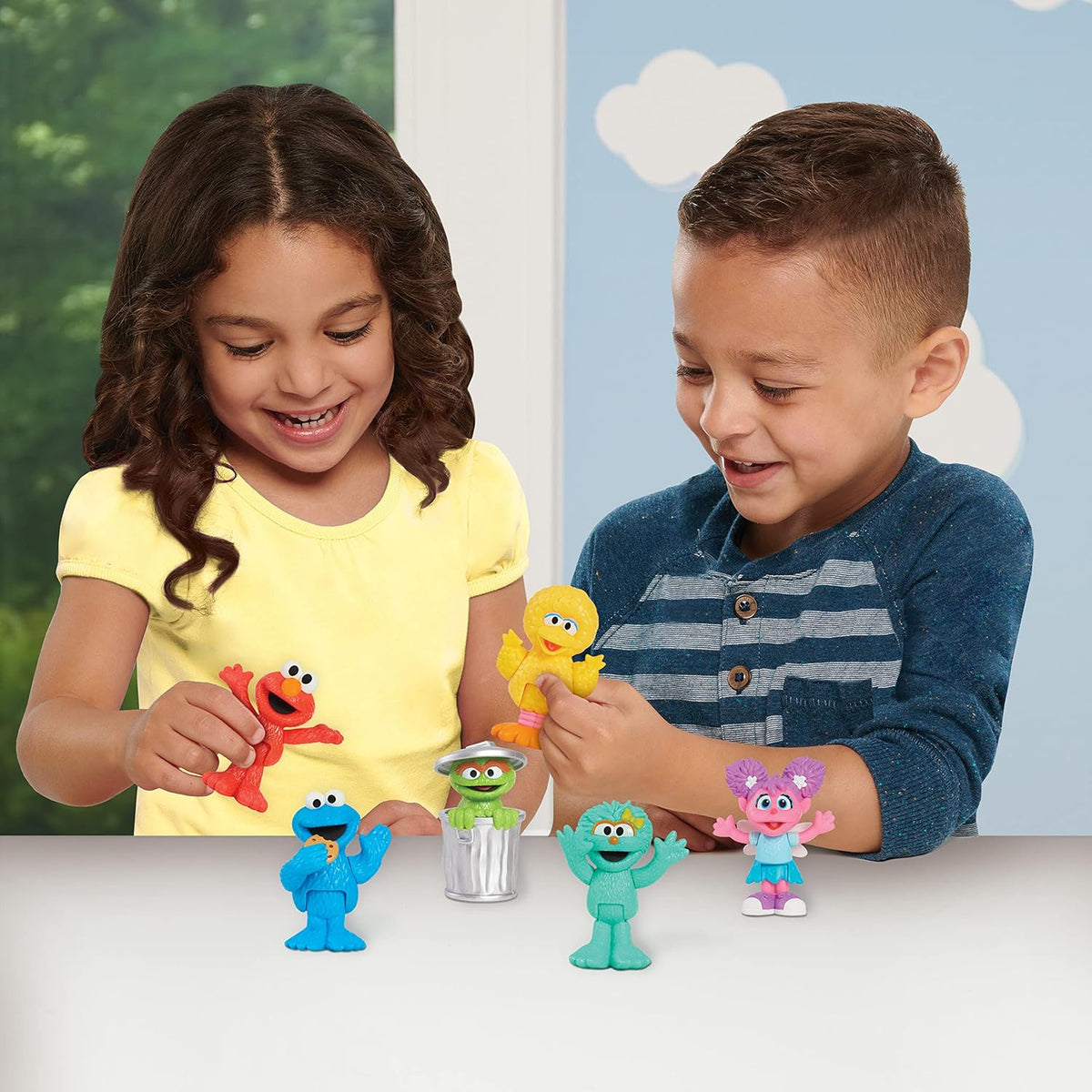 Just Play Sesame Street Neighborhood Friends, 6-Piece Poseable Figurines, Officially Licensed Toys for Kids, Ages 2+