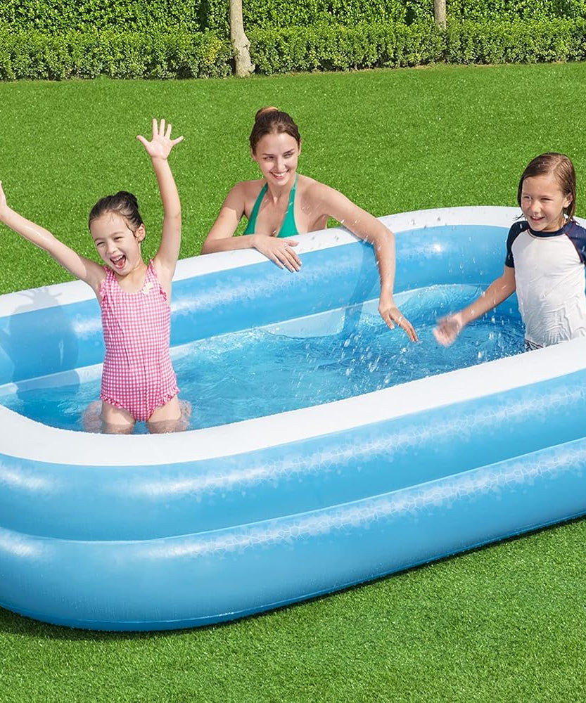 Bestway 8'7" x 69" x 20"/2.62m x 1.75m x 51cm Blue Rectangular Pool