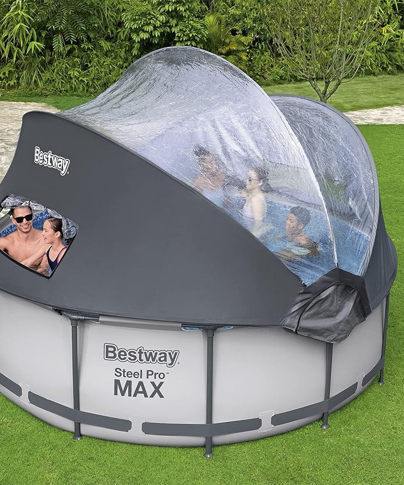 Bestway Steel Pro™ Round Above Ground Pool 366 x 100 cm with Canopy, Filter Pump & Ladder, DuraPlus™ Liner – Ages 18+