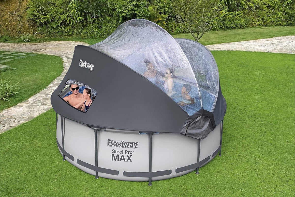 Bestway Steel Pro™ Round Above Ground Pool 366 x 100 cm with Canopy, Filter Pump & Ladder, DuraPlus™ Liner – Ages 18+
