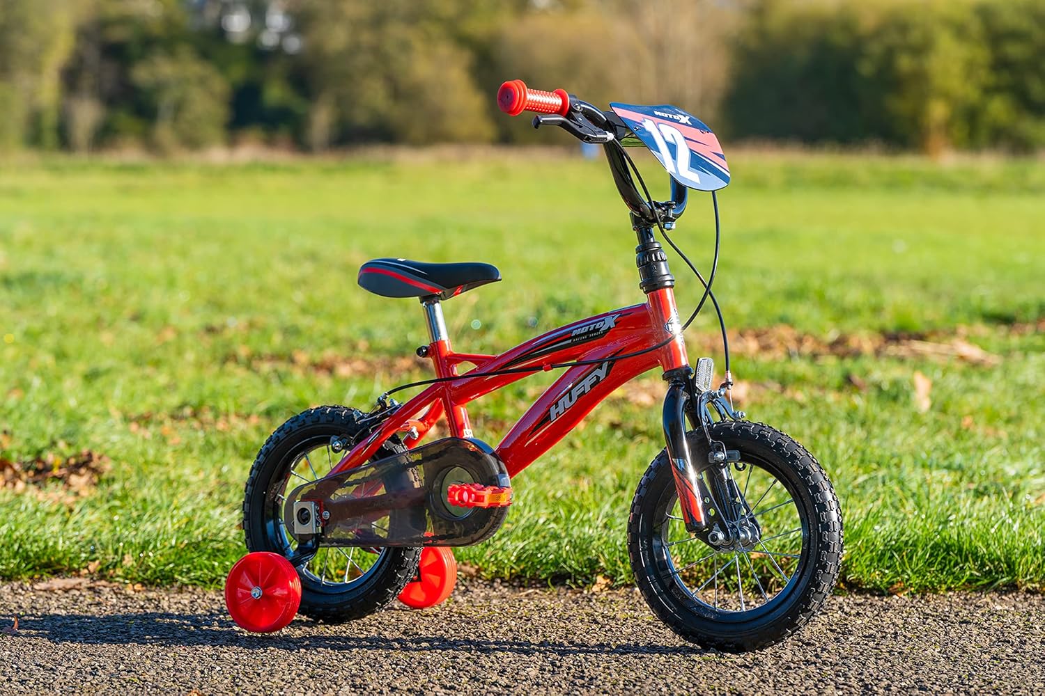 Huffy Moto X Boys Bike 12, 14, 16, 18 Inch Wheels, Multiple Colours, BMX Styling, Single-Speed Kids Bicycle with Stabilisers, Quick Connect Assembly, Ages 3-7