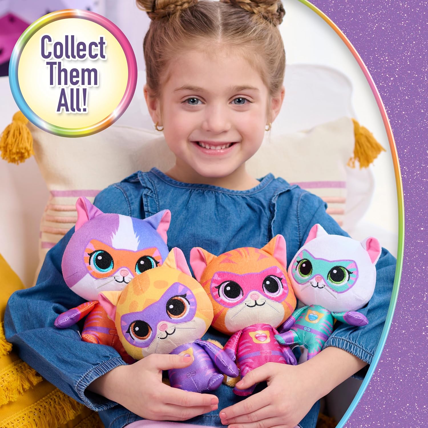 Disney Jr. SuperKitties Small 8-inch Plush Sparks Stuffed Animal, Su-Purr Wild Outfit, Kitten, Toy for Fans, Girls, Kids, Easter Basket Fillers, Gifts, Presents, Ages 2 and Up by Just Play