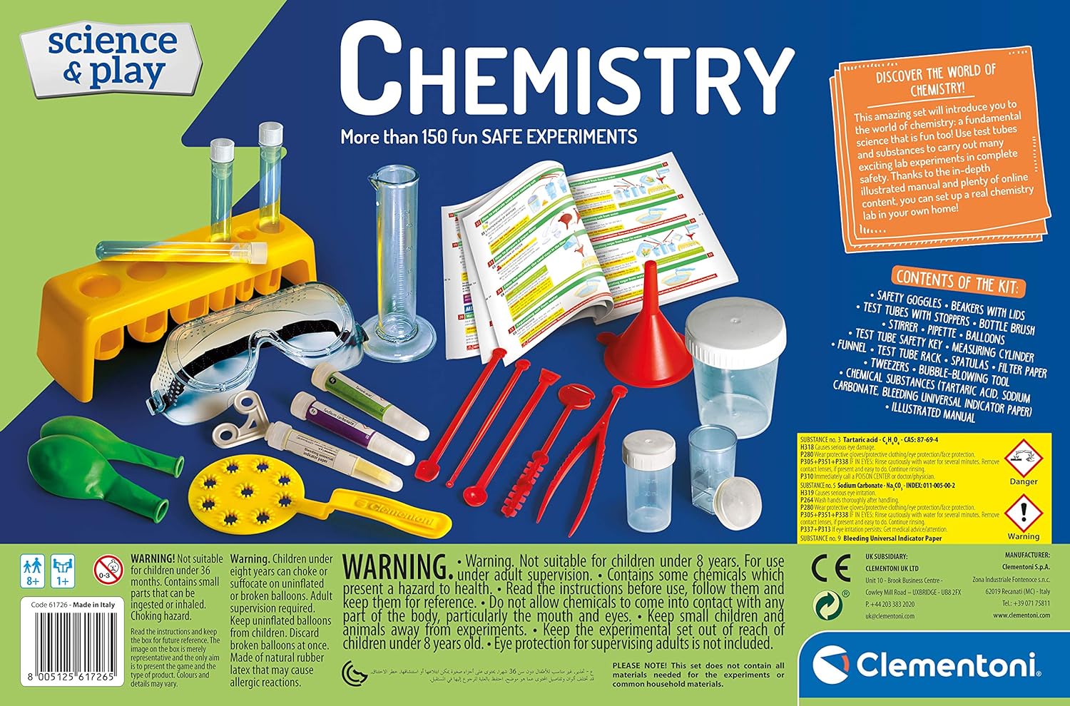 Clementoni Chemistry Set 61726, multi color