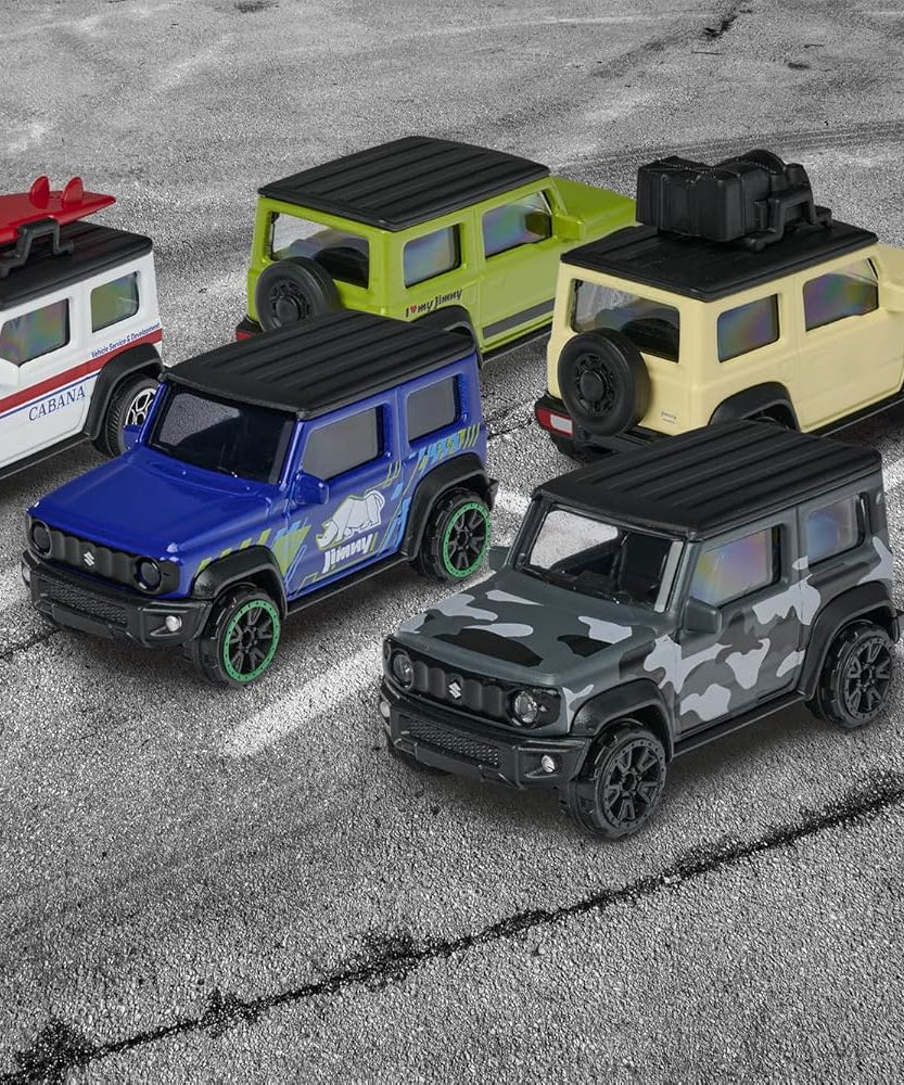 Majorette Suzuki Jimny 5-Piece Gift Pack – Die-Cast Metal Toy Cars, Rolling Wheels, Collectible Mini Vehicles for Kids, 1:64 Scale