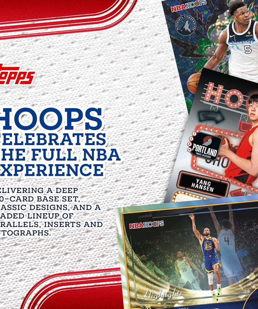 Topps Hoops Basketball 2025–26 Factory Sealed Value Box Trading Cards, NBA Collectible Card Set with Exclusive Green Parallels, Ages 6+