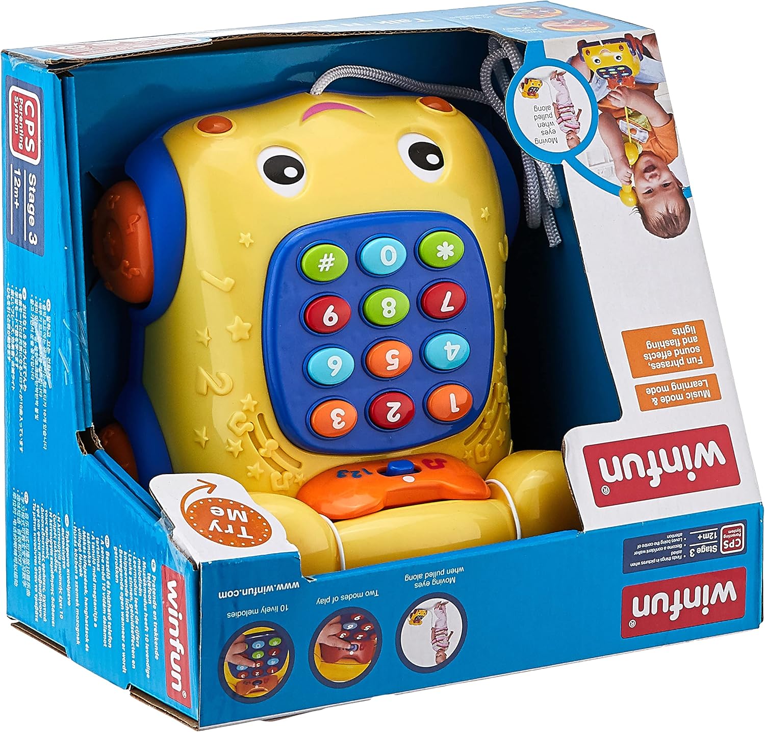 Winfun Talk N Pull Phone, Yellow